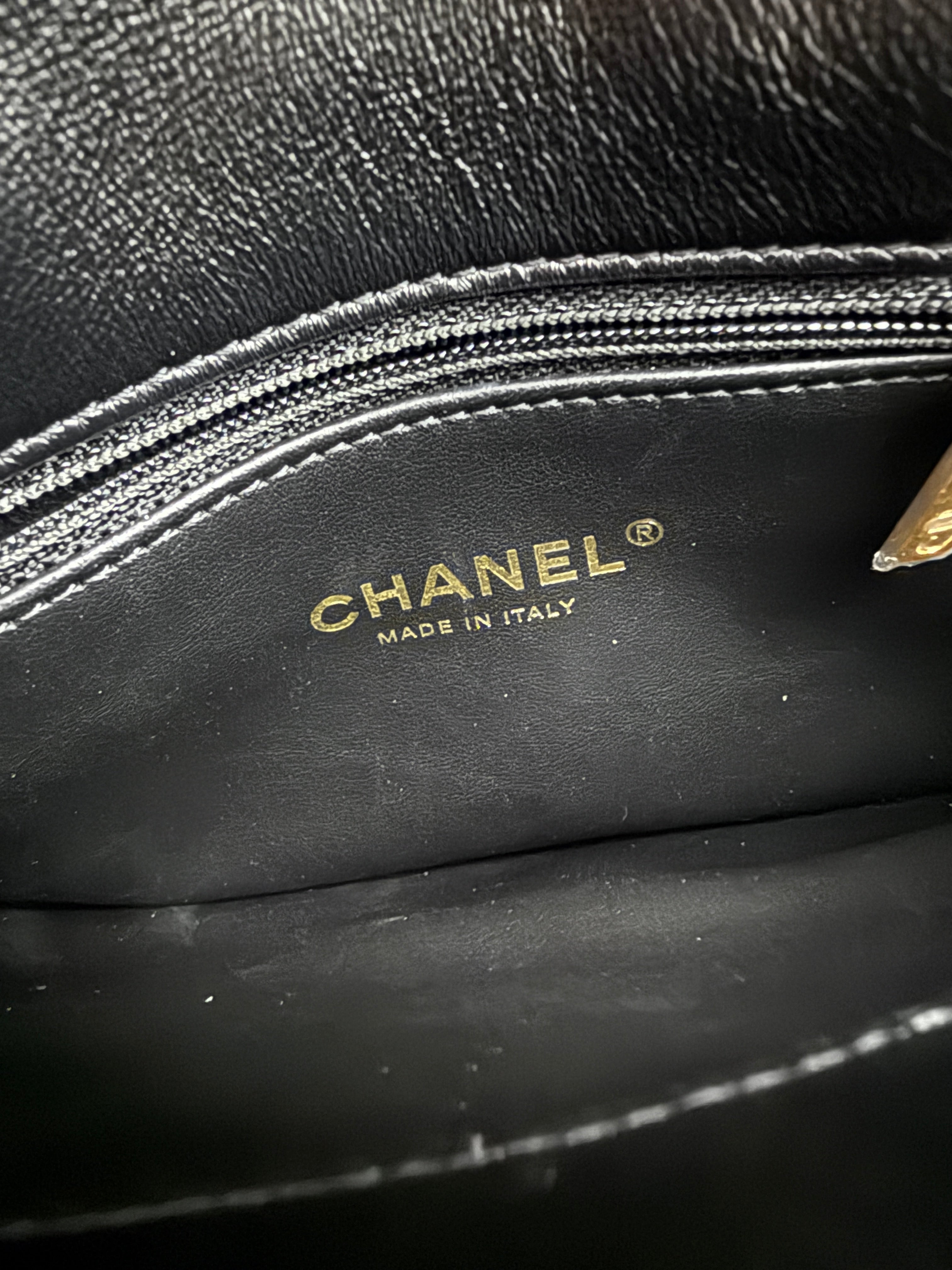 Chanel Black Quilted Lambskin Small Colour Match Flap Bag Handbag ad3