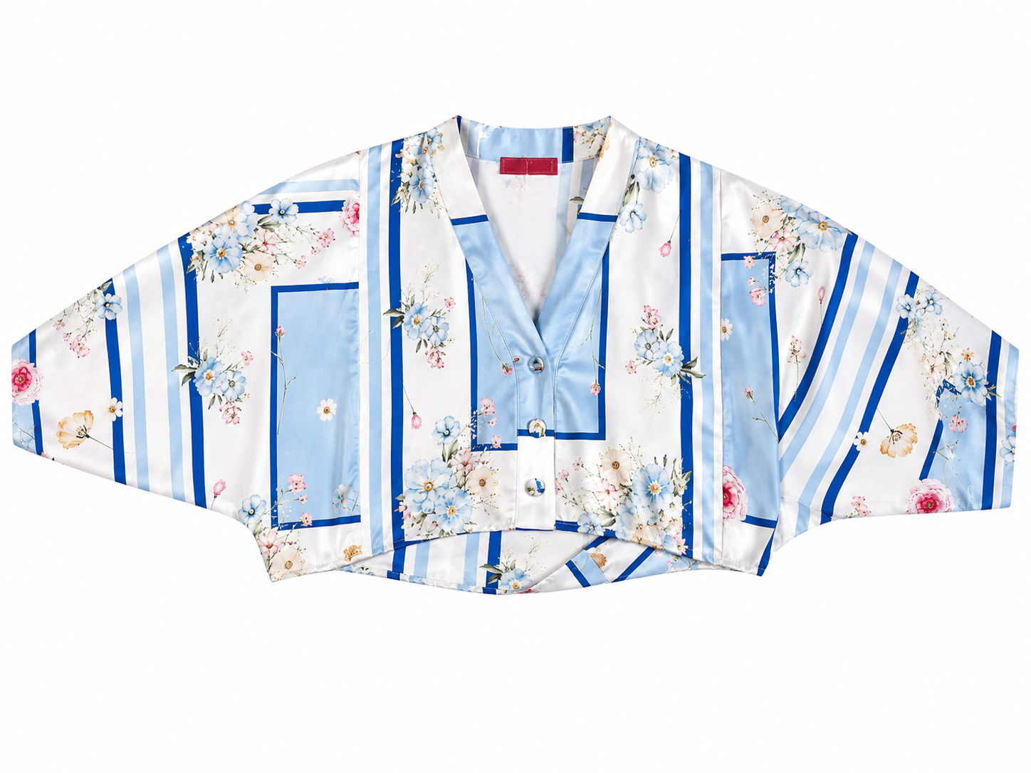 SHIRT LUNA PLACEMENT BANDANA FLOWERS BLUE MCL13007