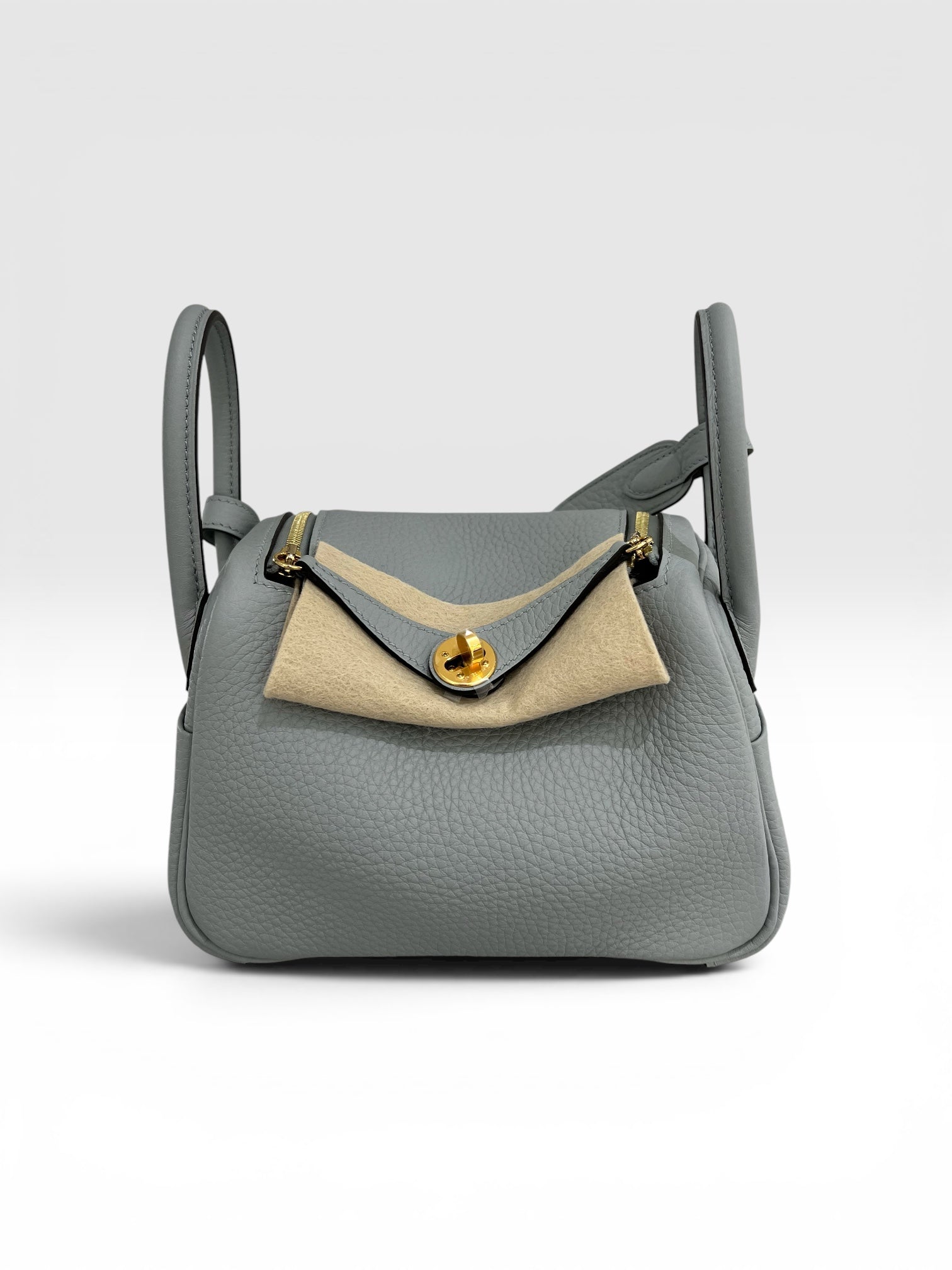 Hermes Mini Lindy Blue Glacier Clemence - Full set / New SYC8394H