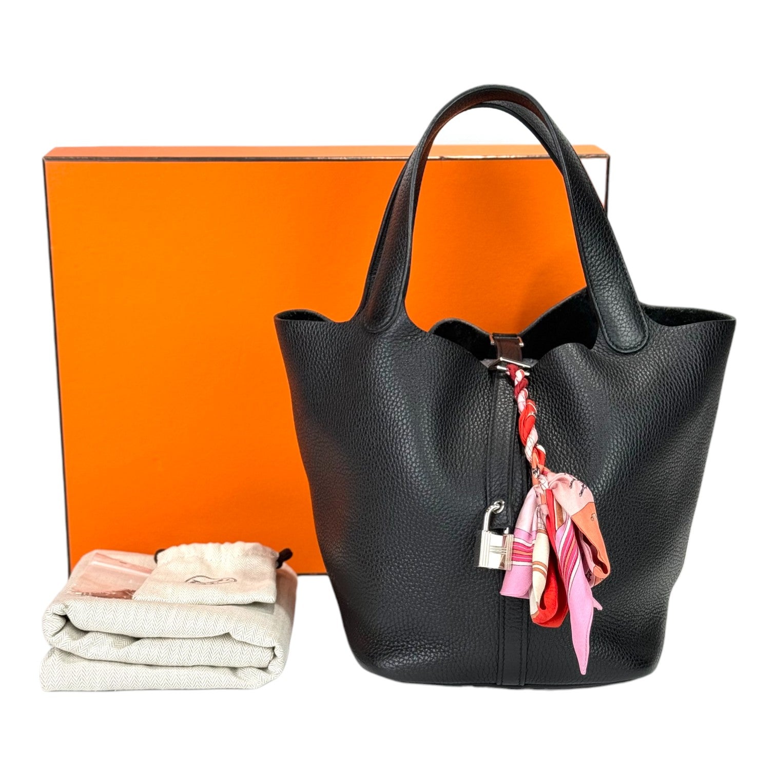Hermes Picotin 22 Black with PHW - Full Set