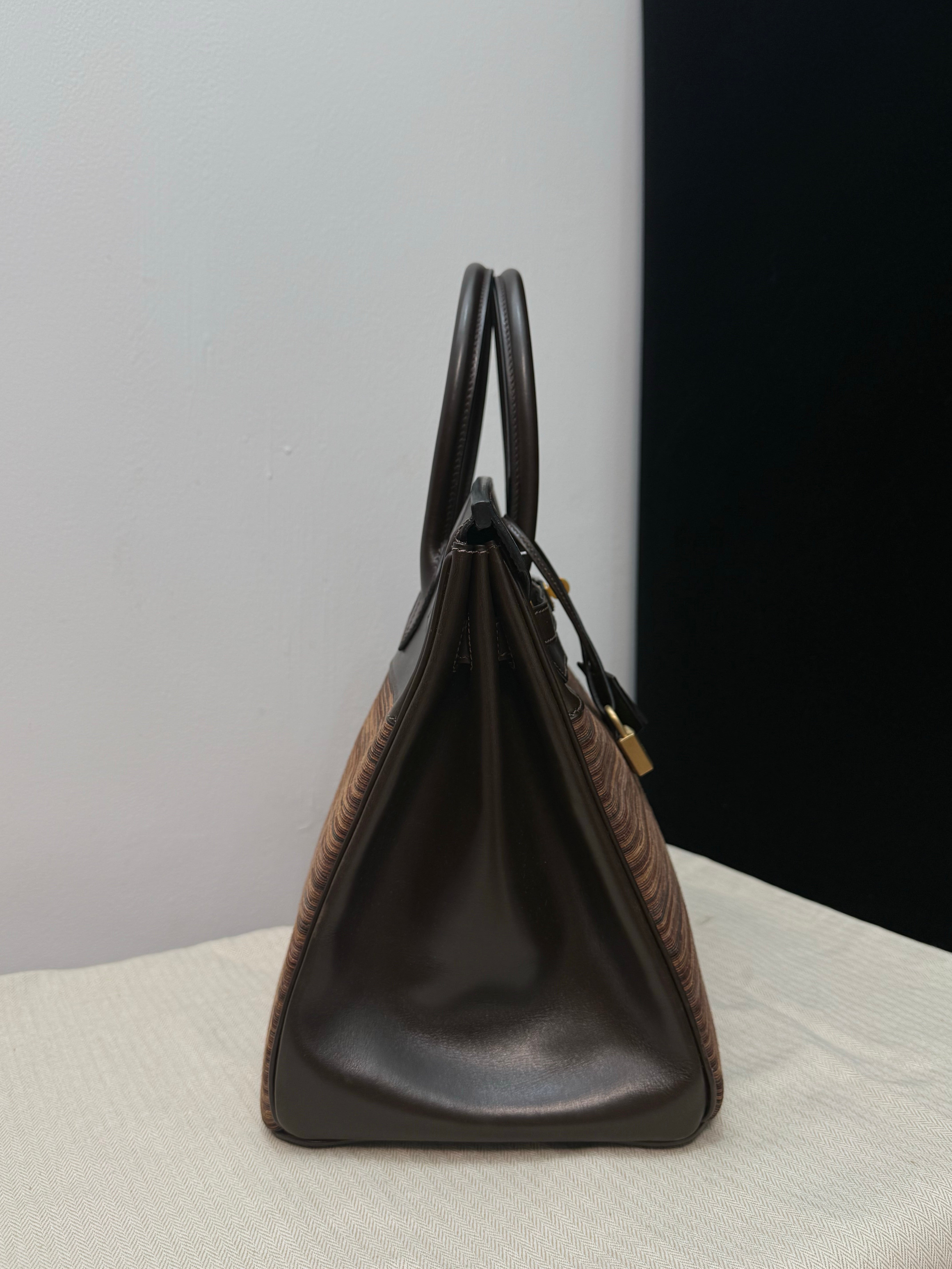 Hermes Birkin 35 Shearling Leather Bag
