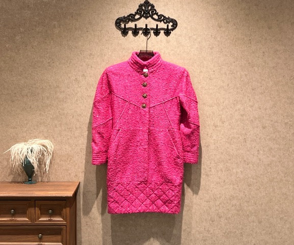 Chanel fuchsia tweed coat/size 38/99% new/41032 SYCF41032