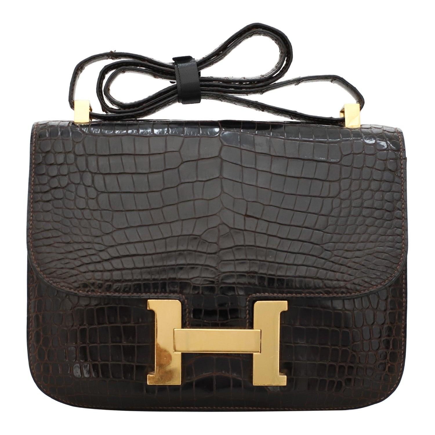 Hermès 1975 Vintage Crocodile Constance 23 Bag HER08259B