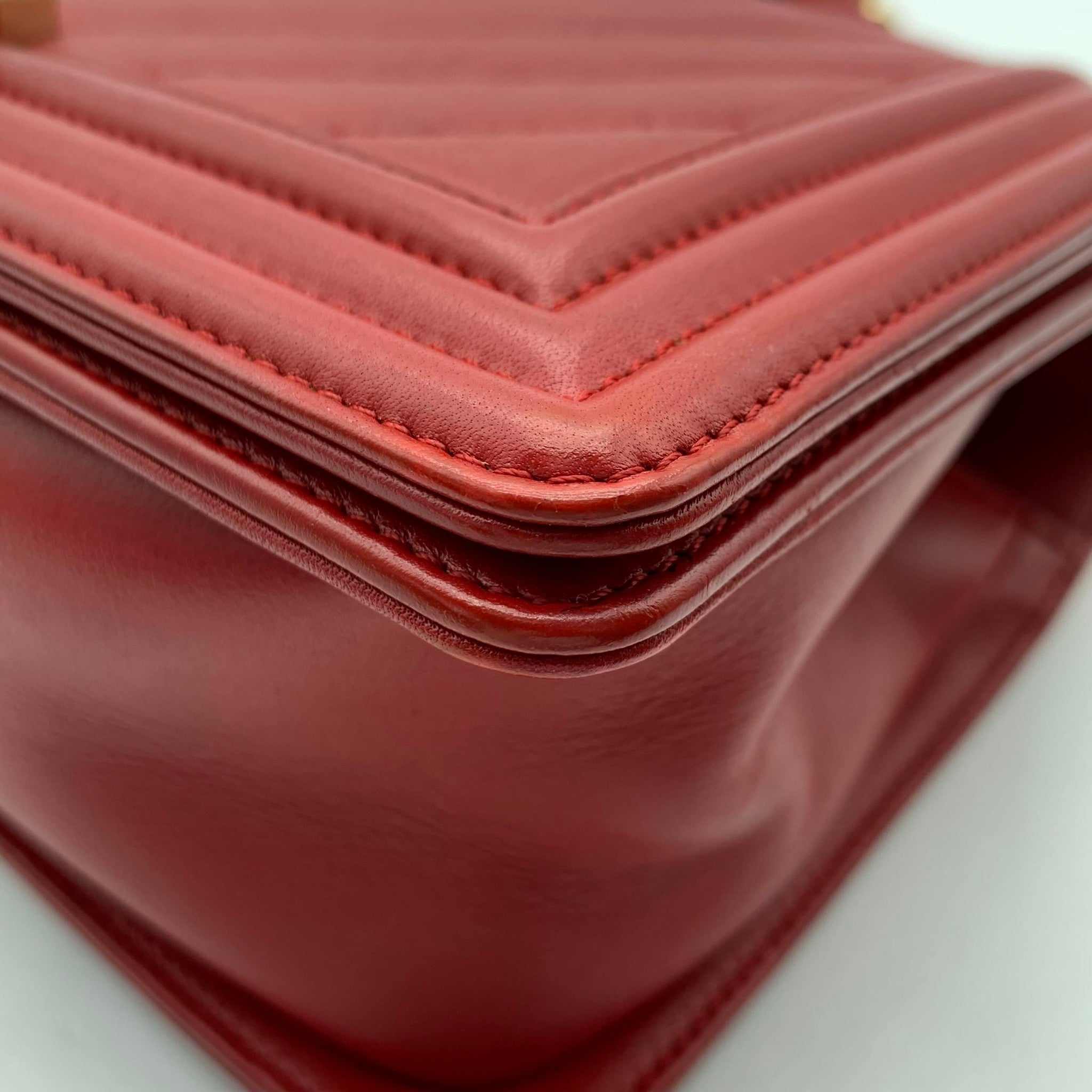 Chanel Boy Medium Flap Bag Red image 16