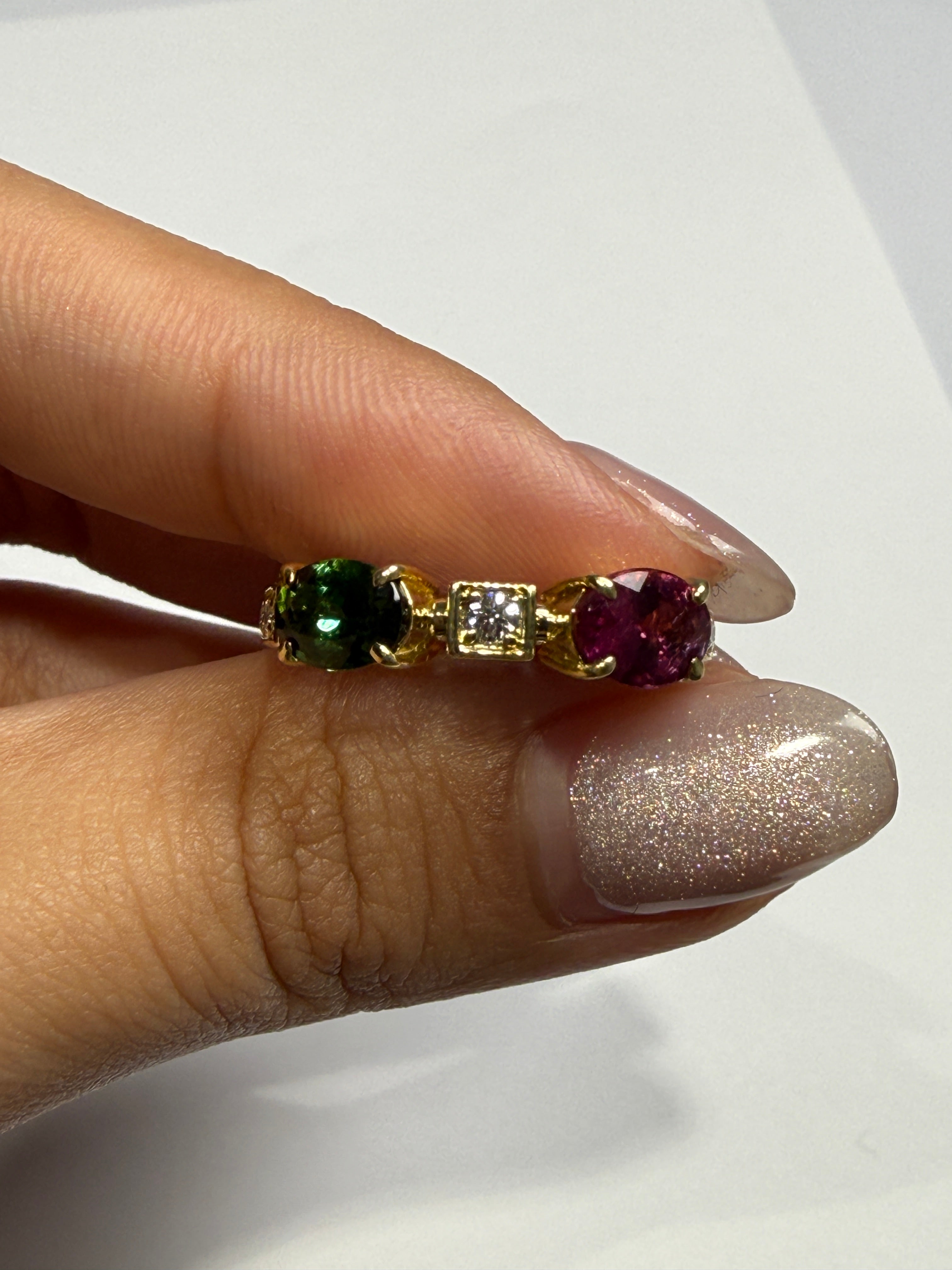 Multi Tourmaline Band in 18K US 6.5 1408 JJC9027