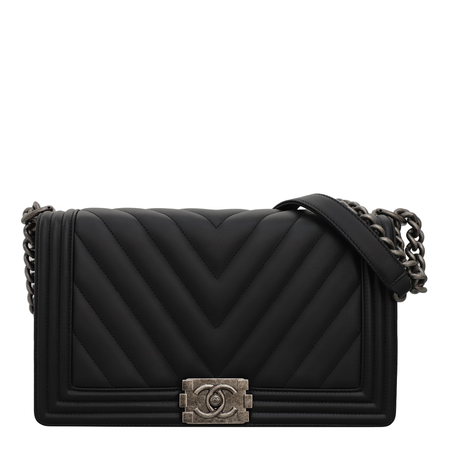 Chanel Chevron Old Medium Boy Bag CHA10211B