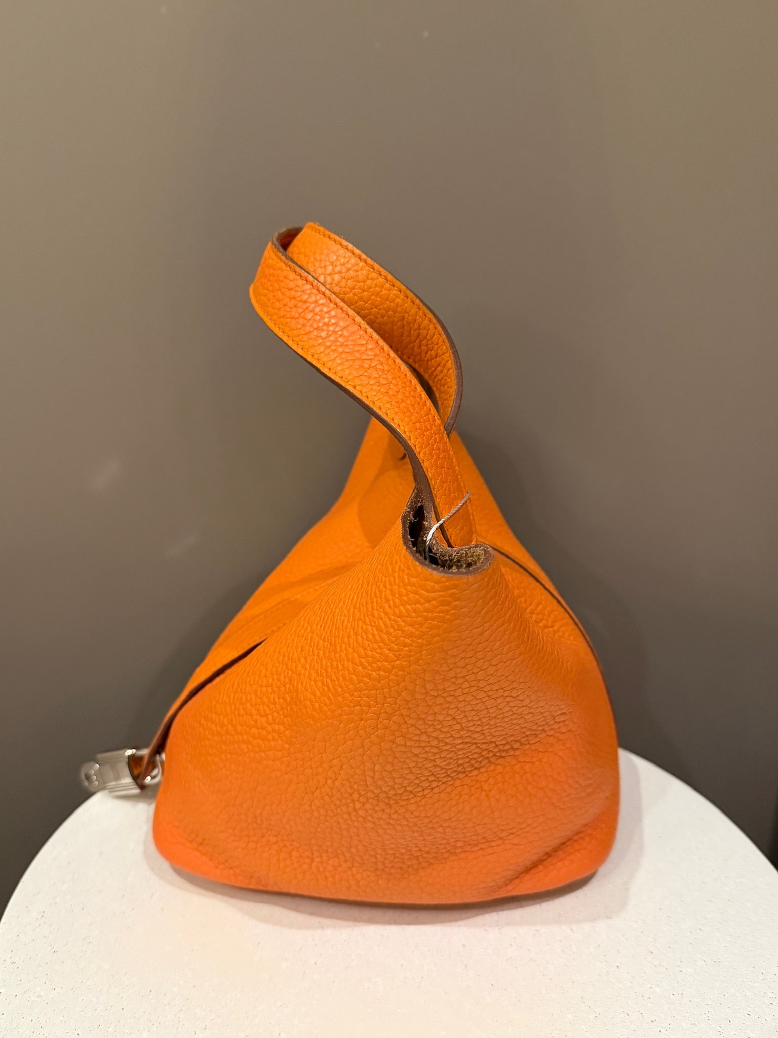 Hermès Picotin Lock 18 in orange Clemence leather with palladium hardware