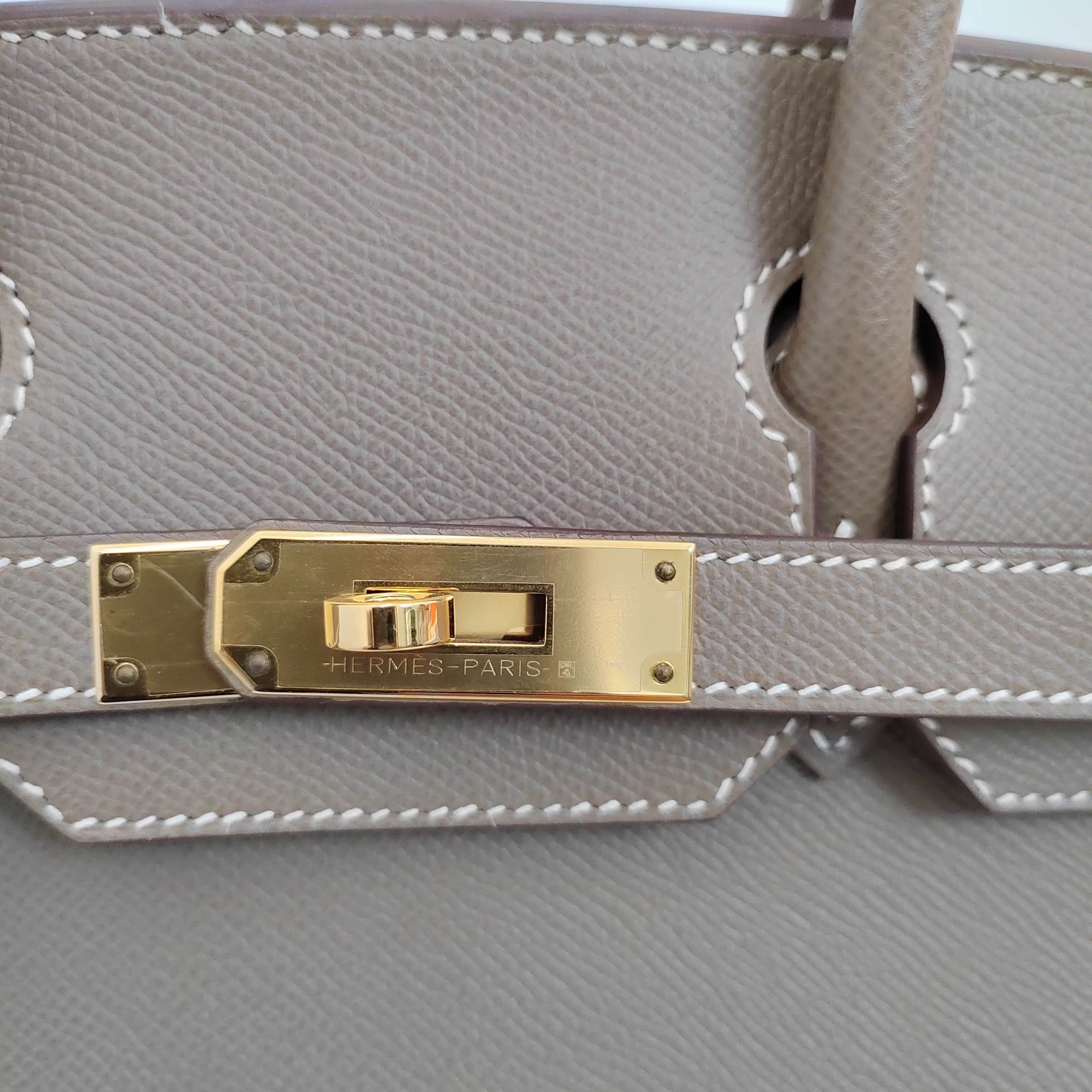 Hermès Birkin 30 Etoupe Epsom Leather GHW -Stamp Z
