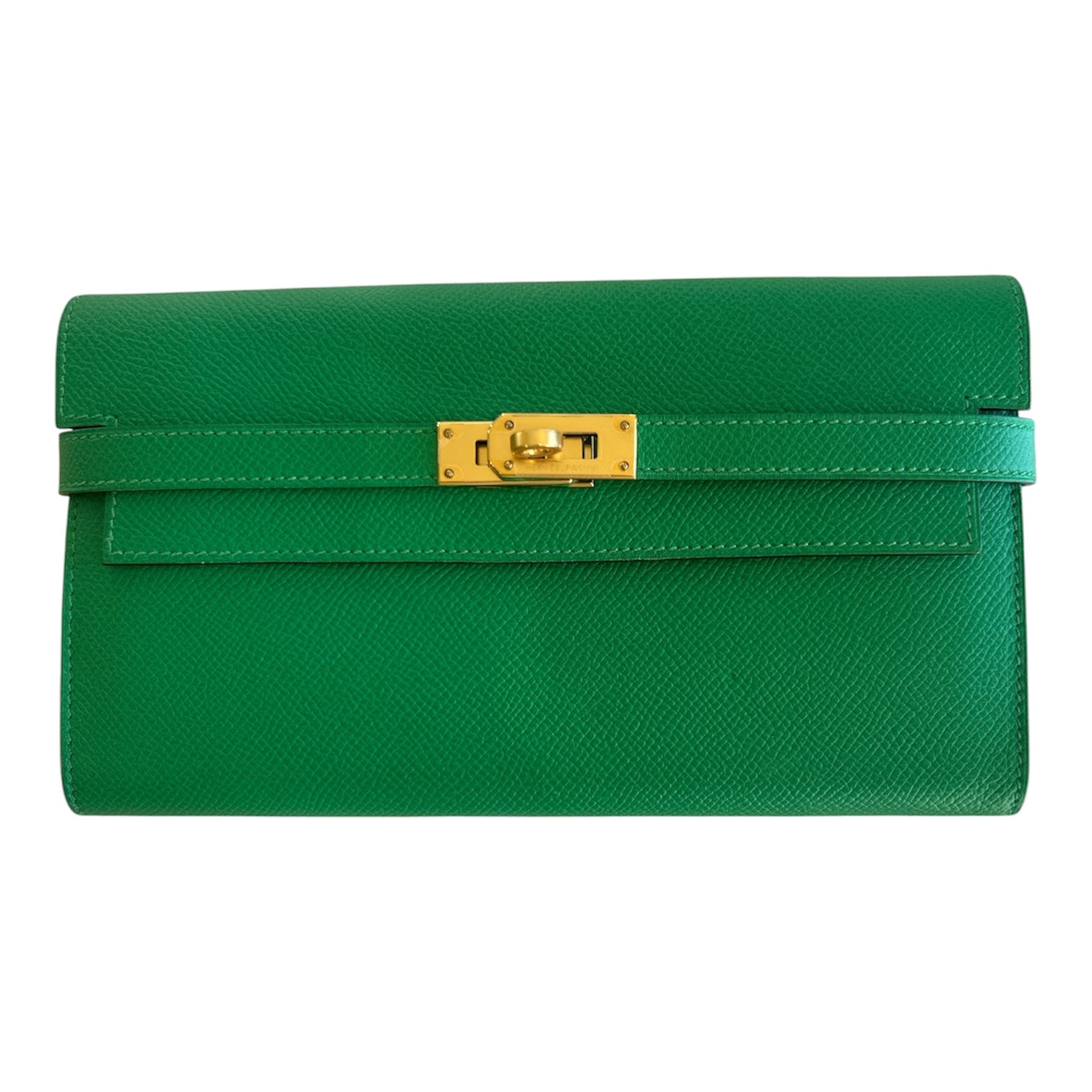Hermes Green Kelly Wallet in Epsom