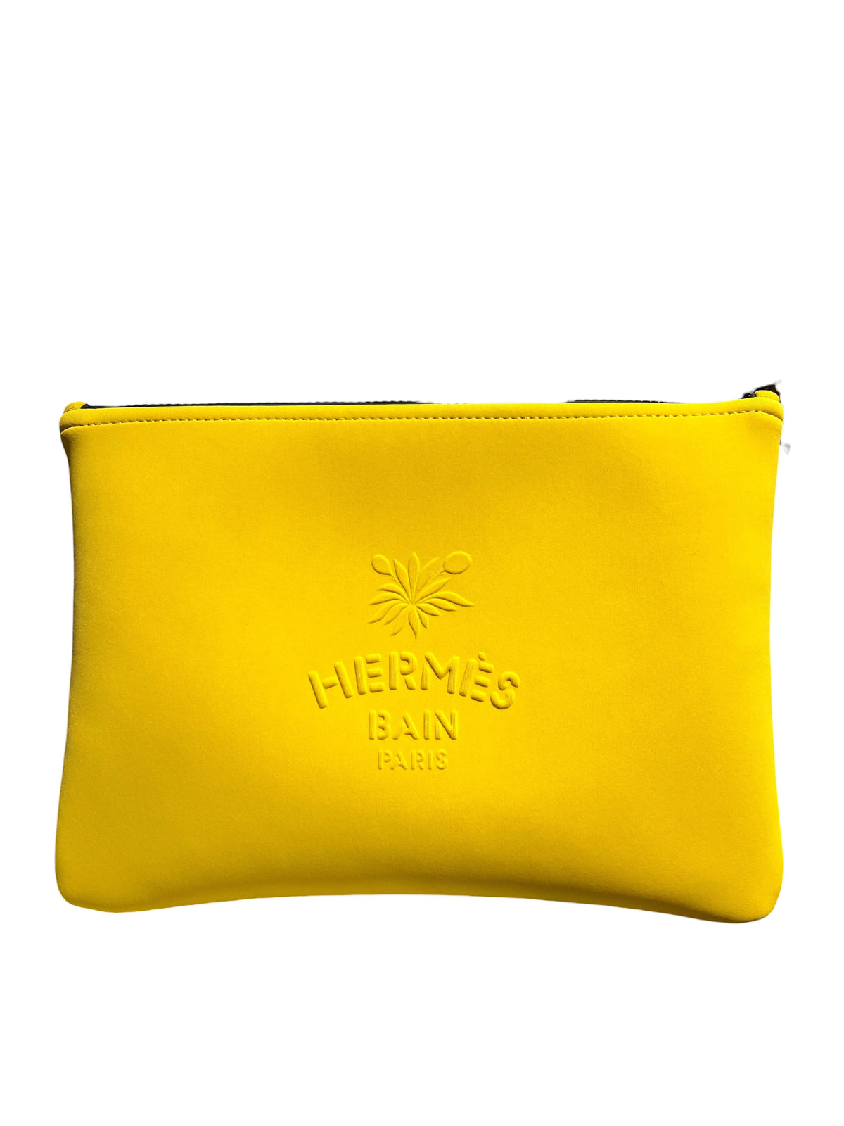 HERMES NEOBAIN LEOPARDS JAUNE SAFRAN+BLACK POLYAMIDE+ELASTANE POUCH 2000000155685
