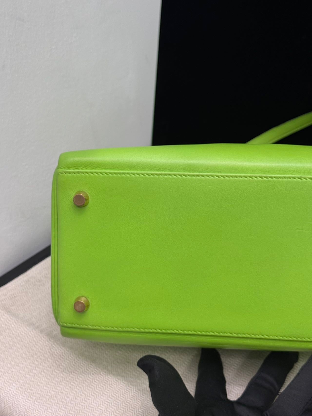 Hermès Kelly 35 Green GHW Square B