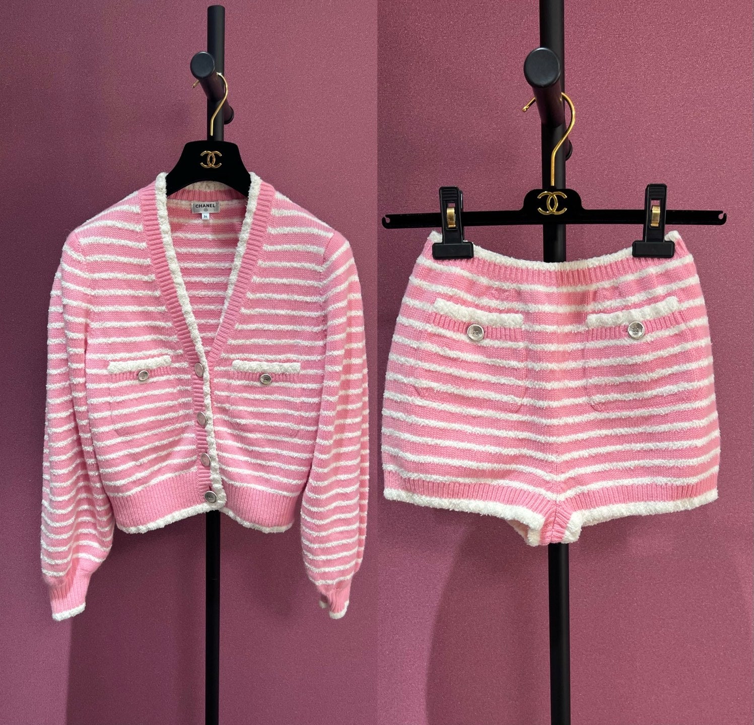 CHANEL 2020 CARDIGAN PINK 36 FT102215
