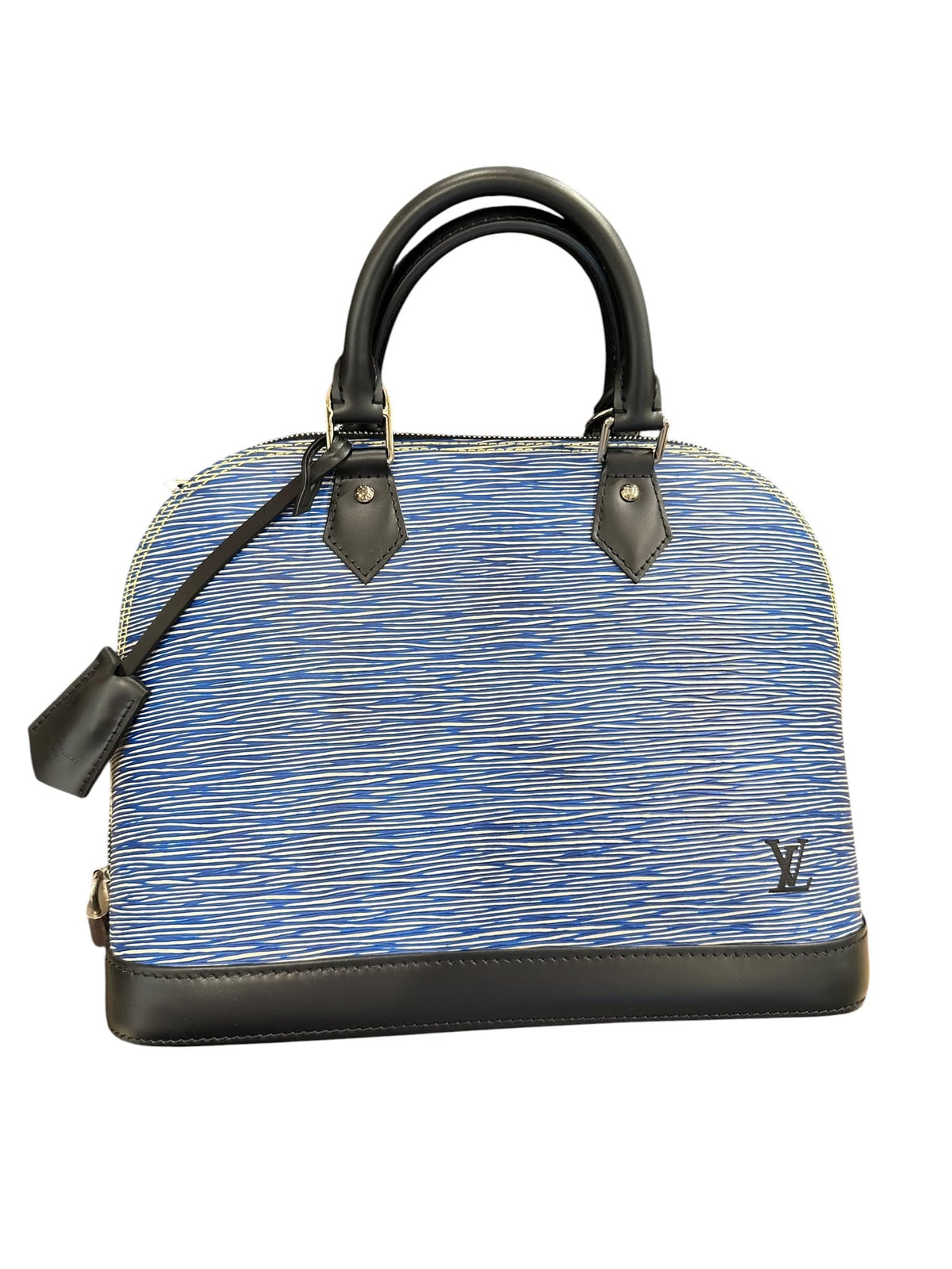 LV Navy and Blue Two- Tone Alma MM Bag in Epi Leather