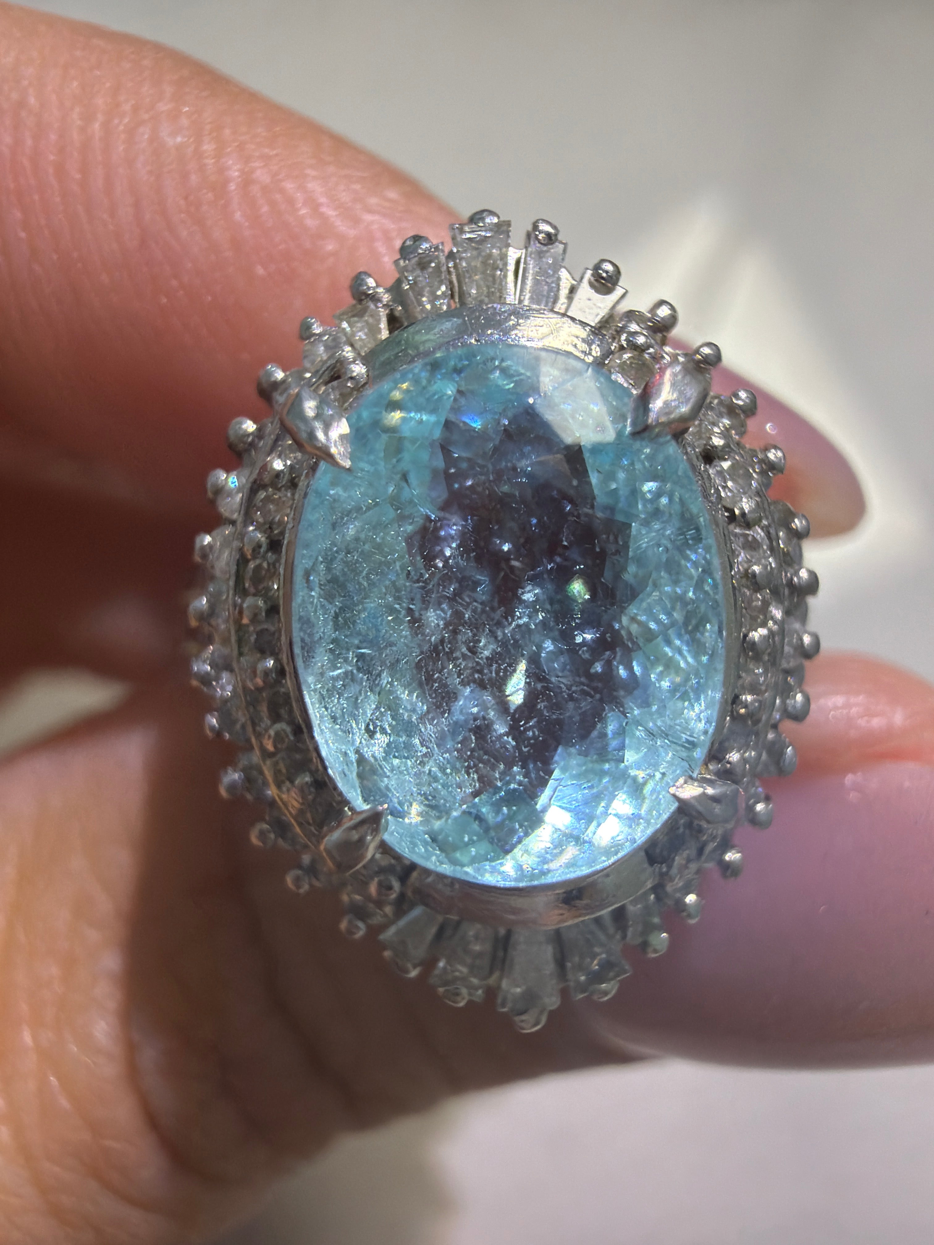 Paraiba Tourmaline Ring in Pt900 / T2.77ct / D0.37ct 4602 JJC0633