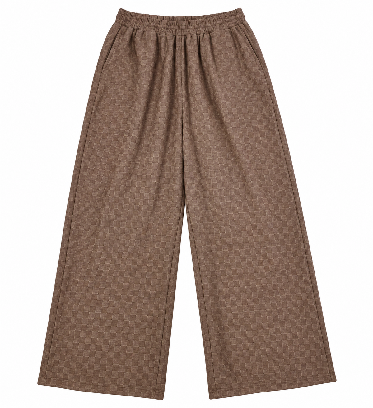 TROUSER KNITWEAR CHECK LIGHT BROWN MCL13365