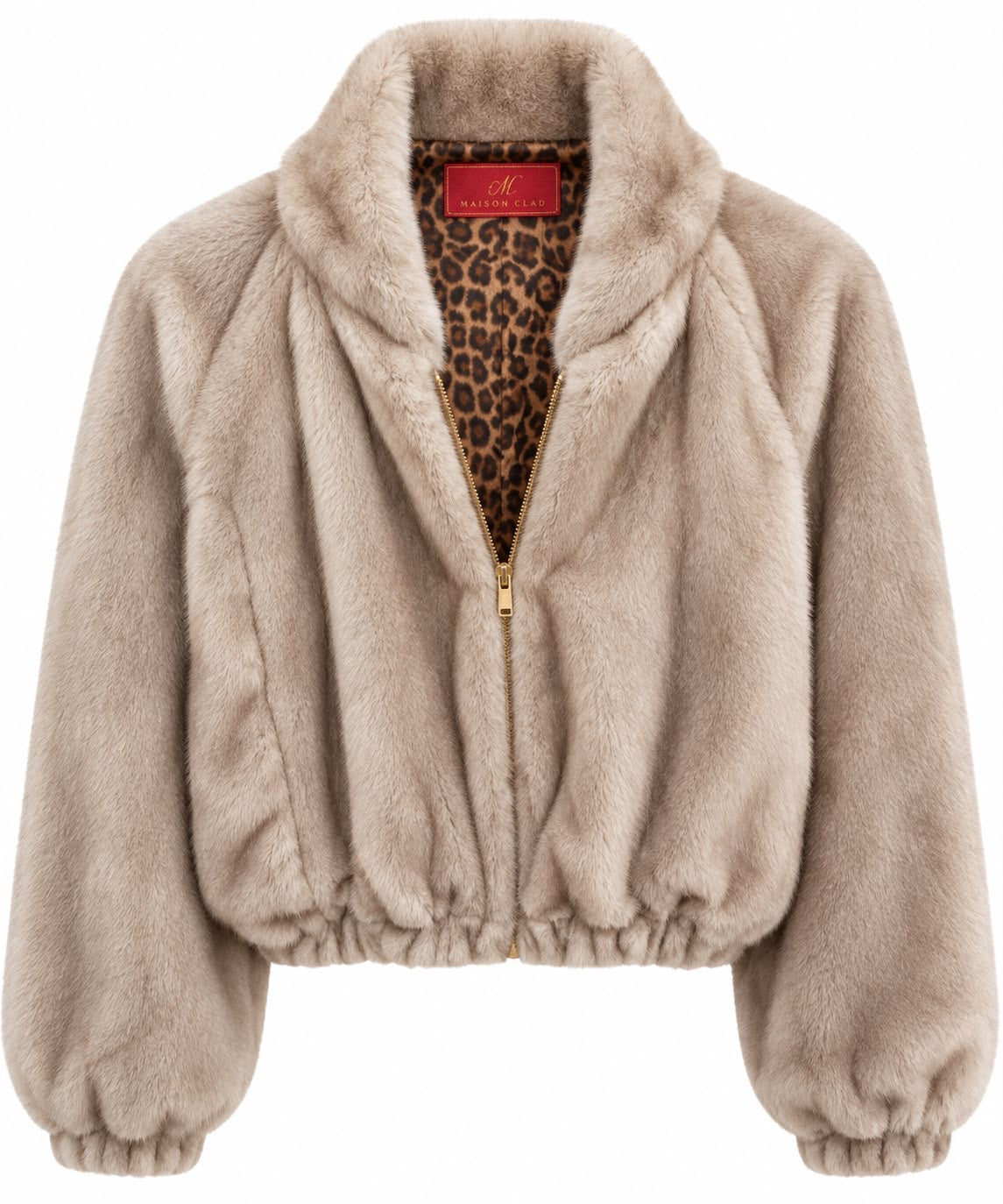BOMBER CLASSIC BEIGE FAUX FUR SILK LEO LINING MCL13339