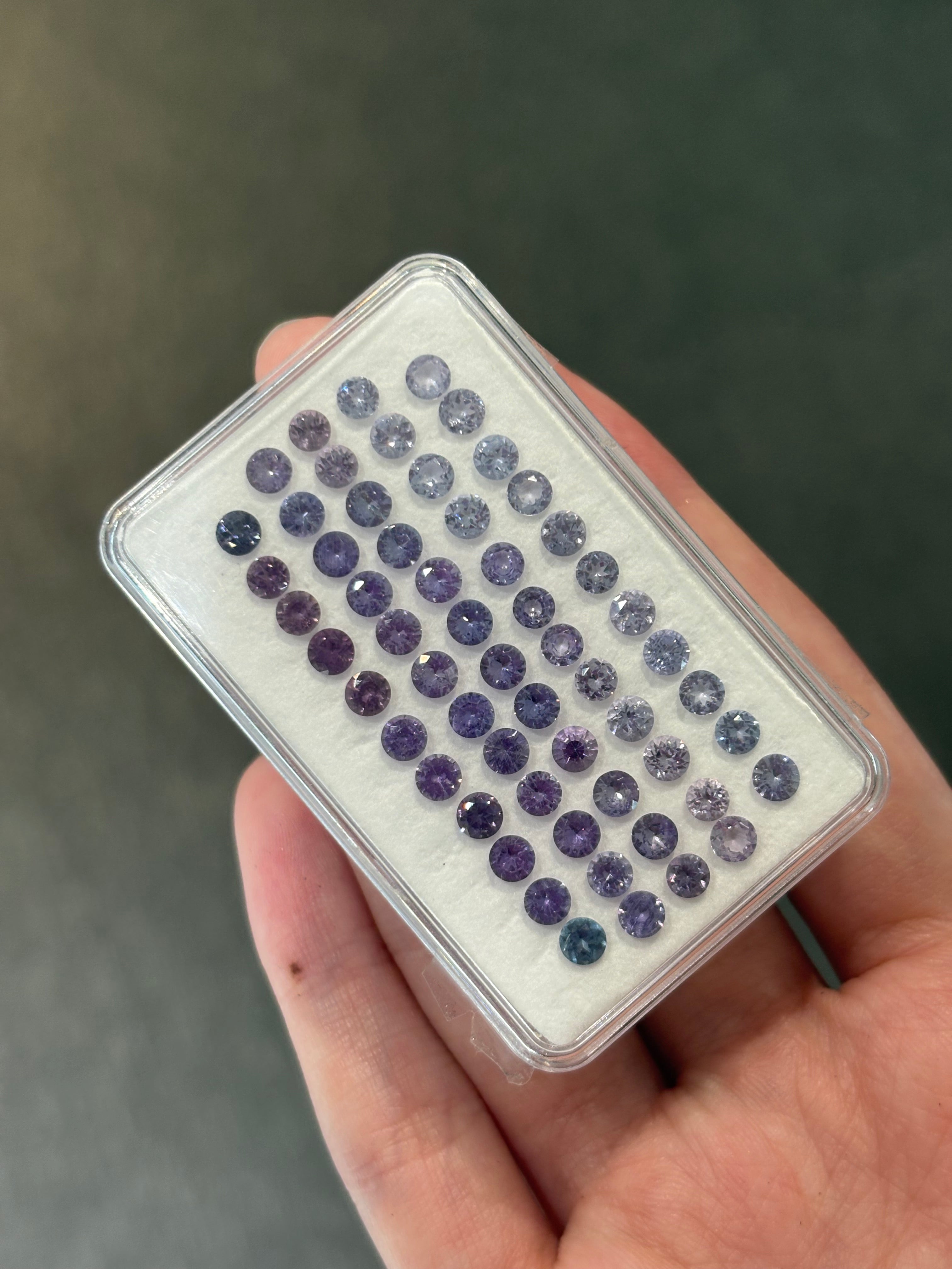 11.00ct Sri Lanka Spinel Round Blue Set DXBCS4612