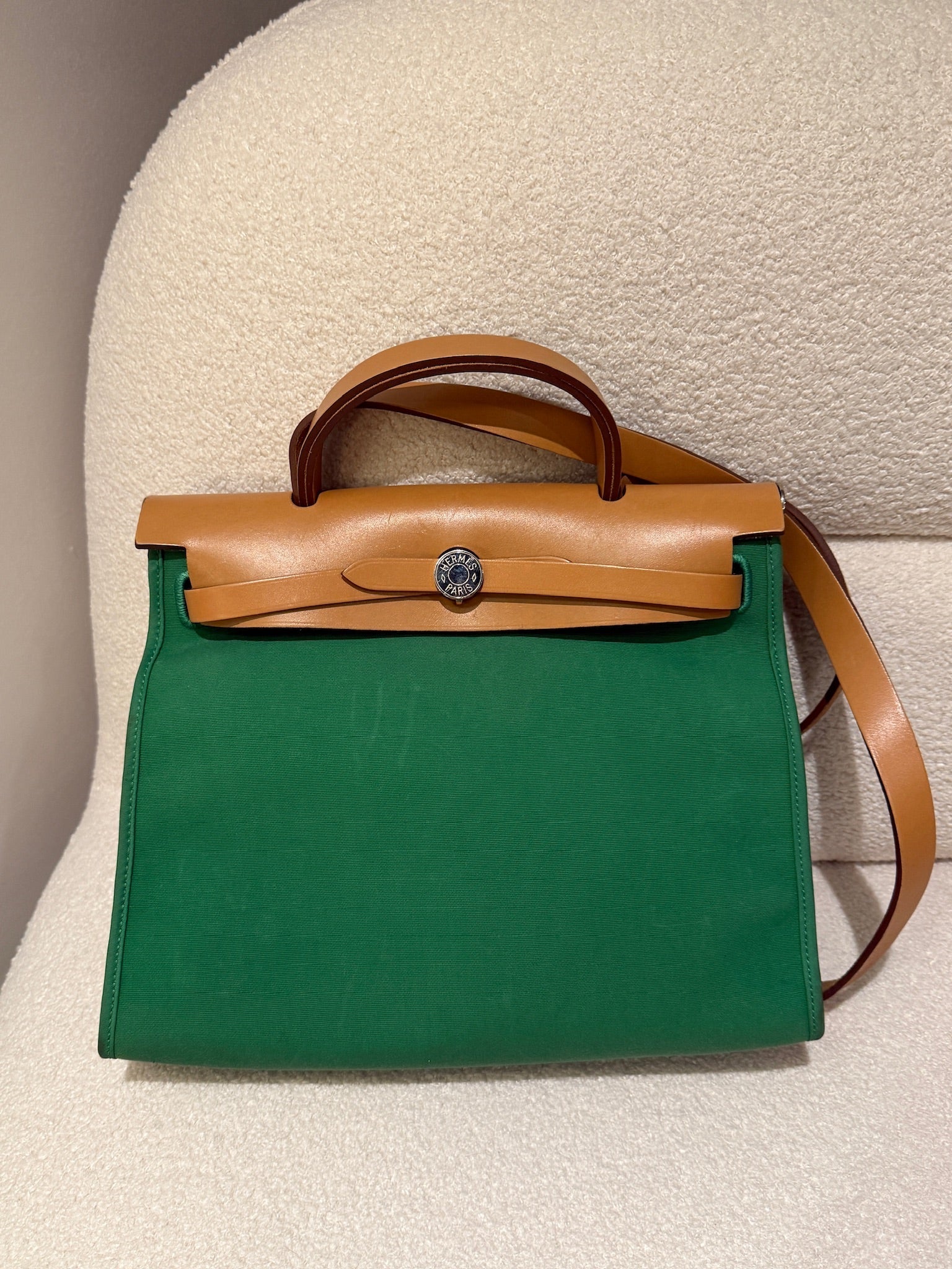 Hermès Herbag Zip 31 Bambou & Leather Tote - X Stamp