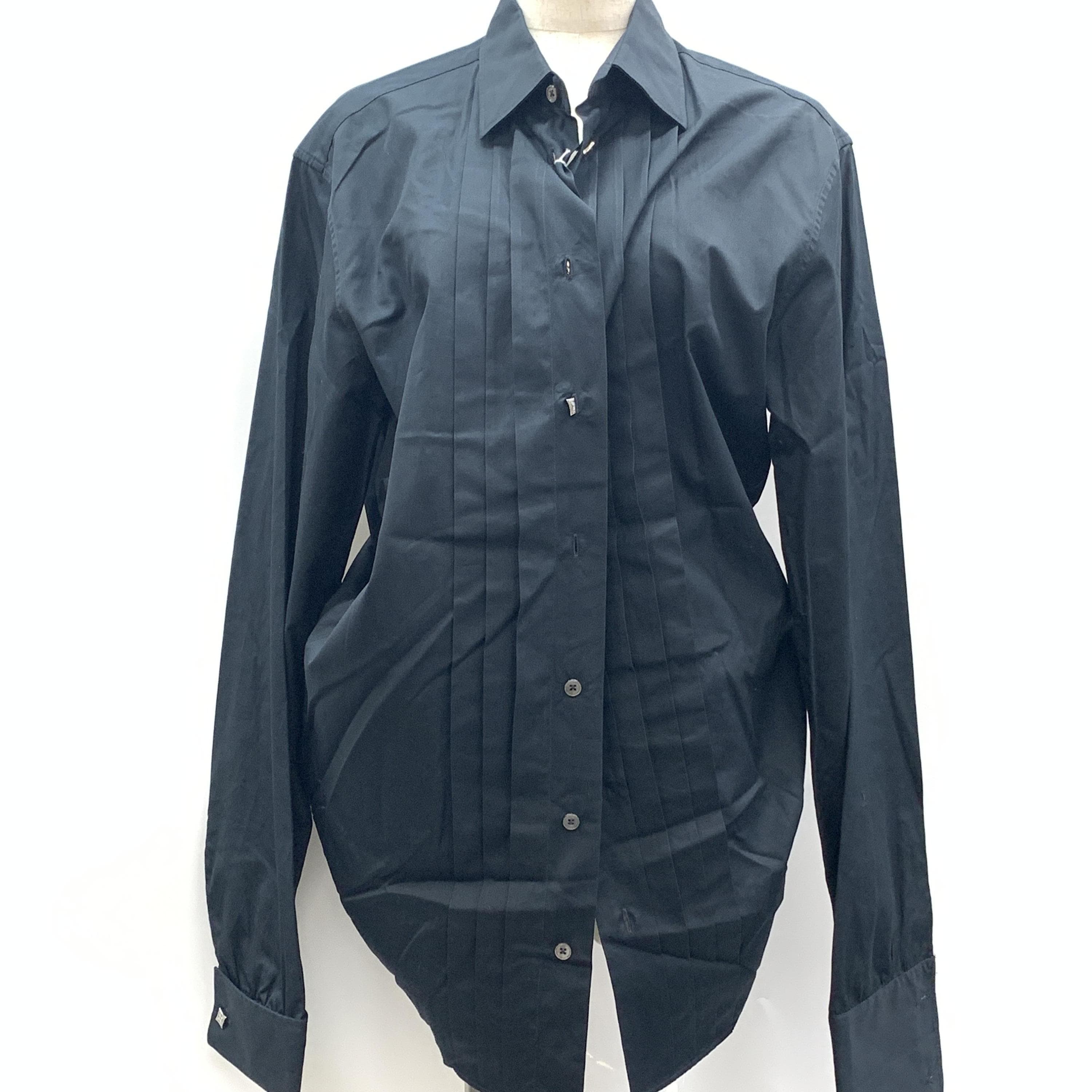Louis Vuitton Black Button-Up Shirt With Pleats C323830