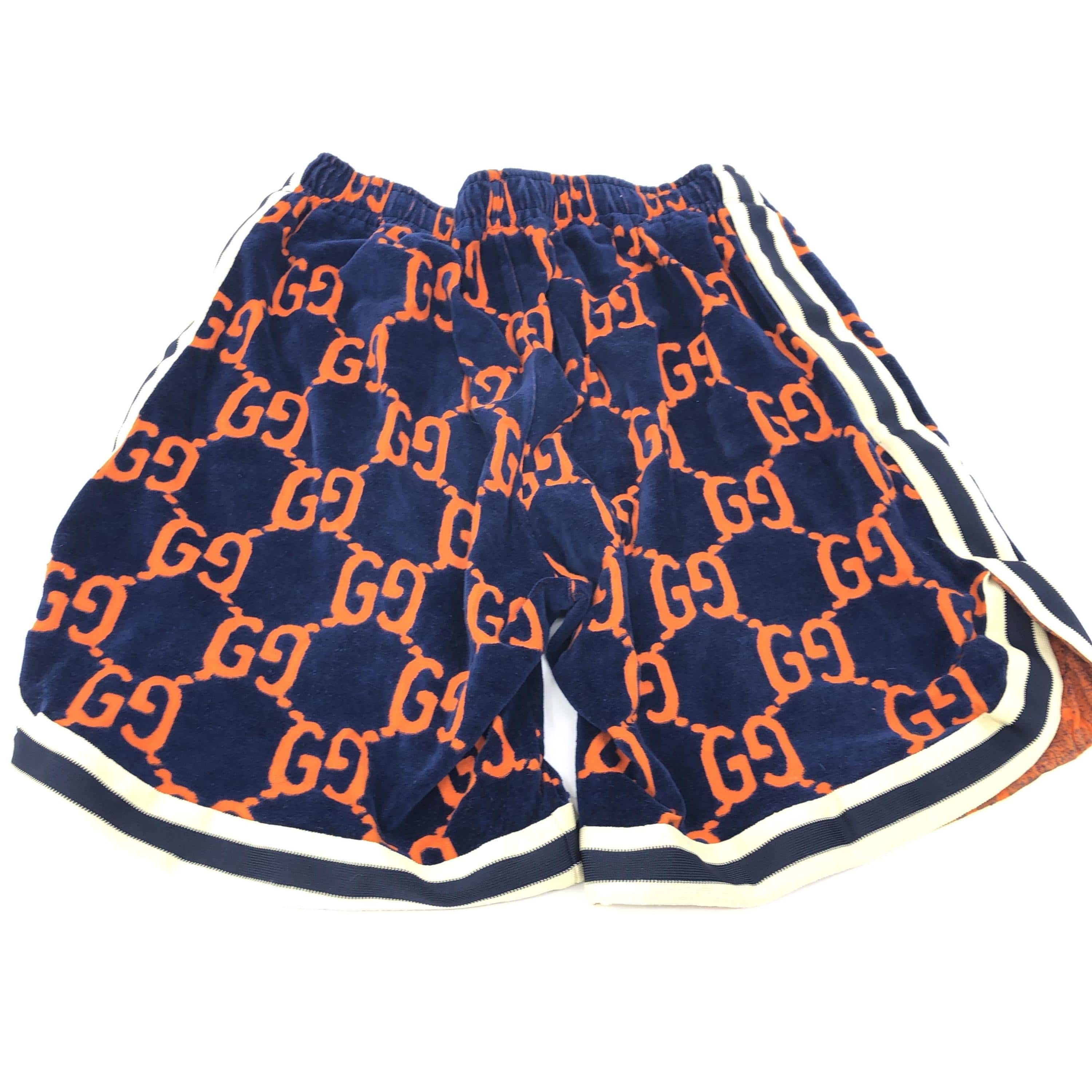 Gucci GG Chenille Velvet Shorts In Blue C314118