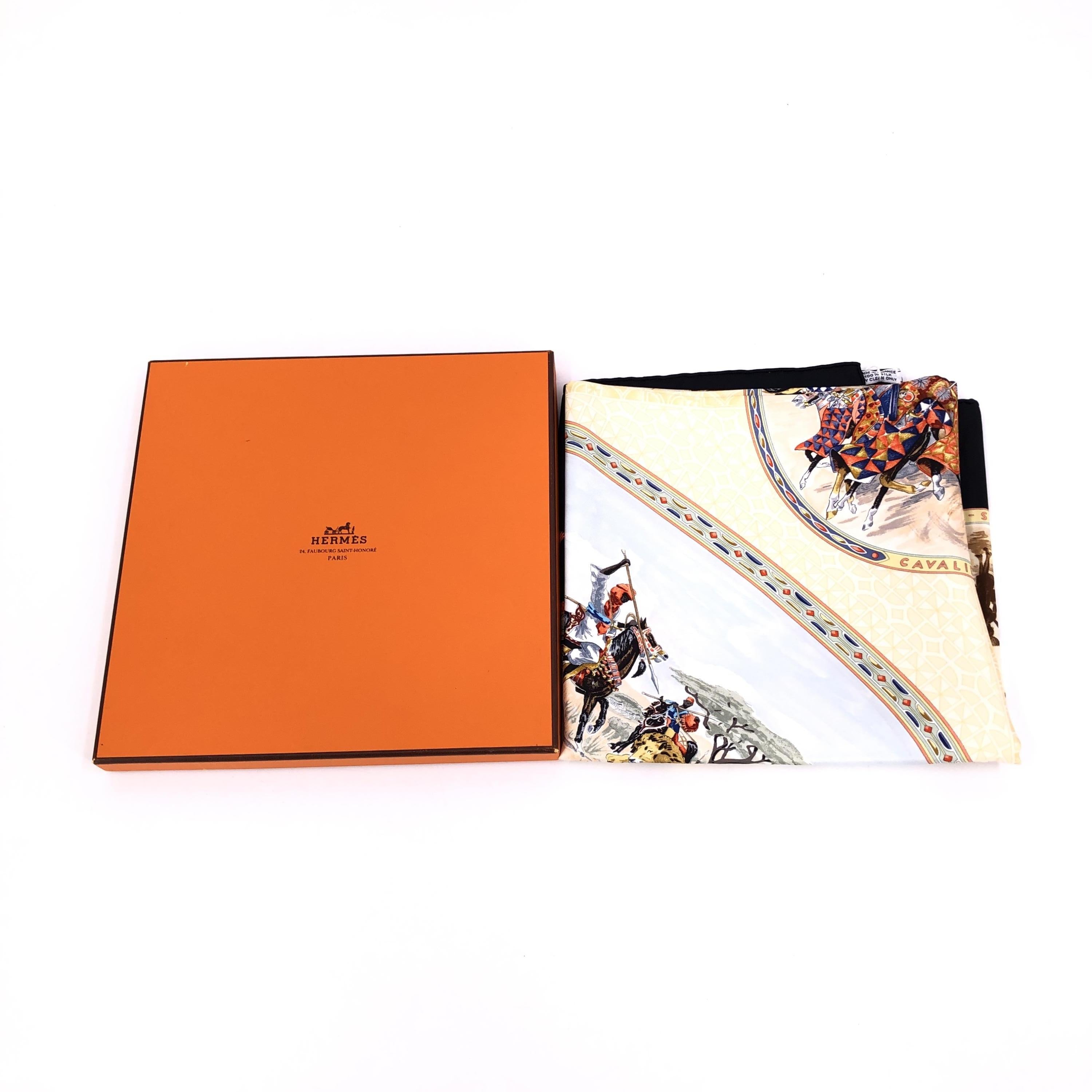 Hermès Silk Scarf With Equestrian Theme C288507