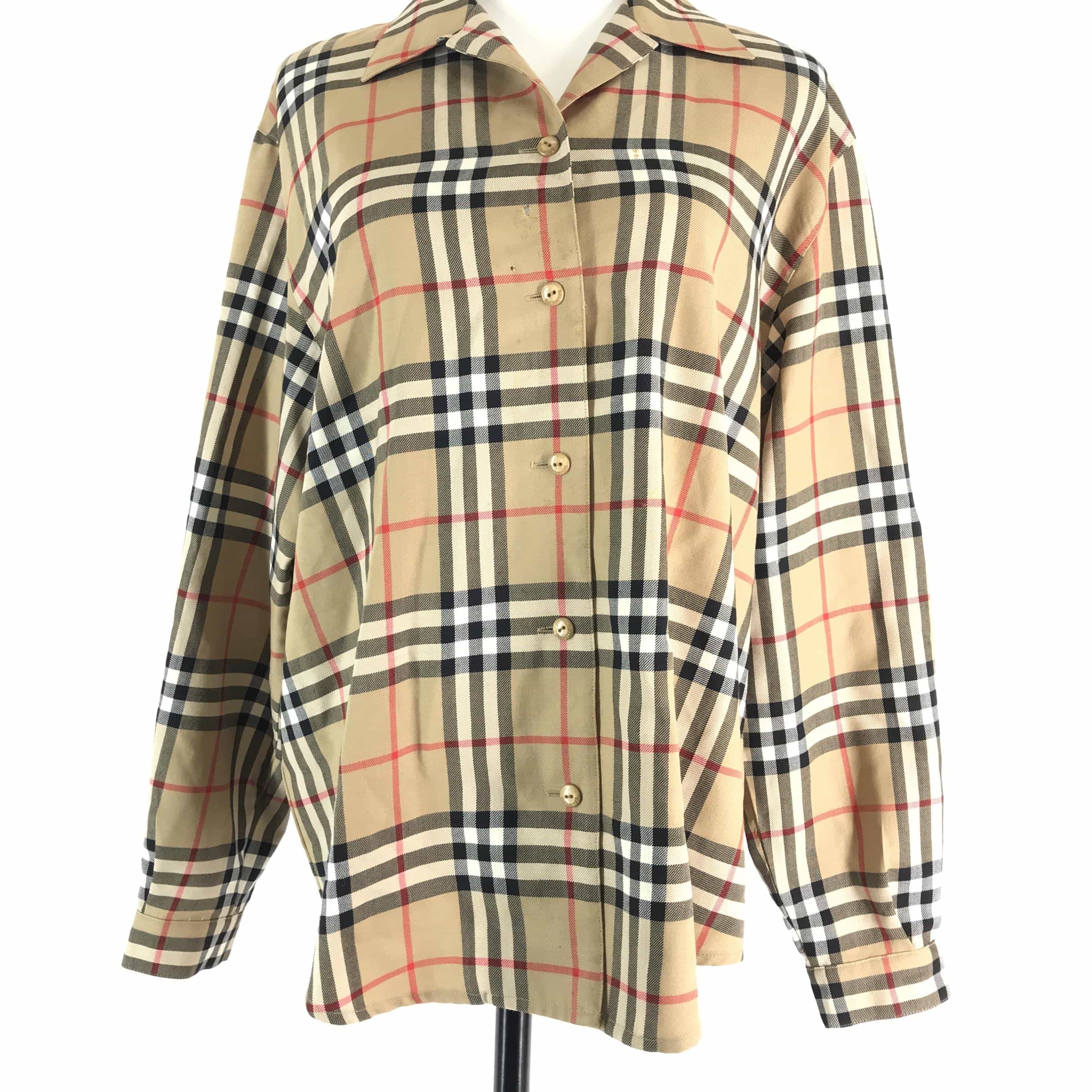 Burberry Check Pattern Long-Sleeve Button-Up Shirt C319824
