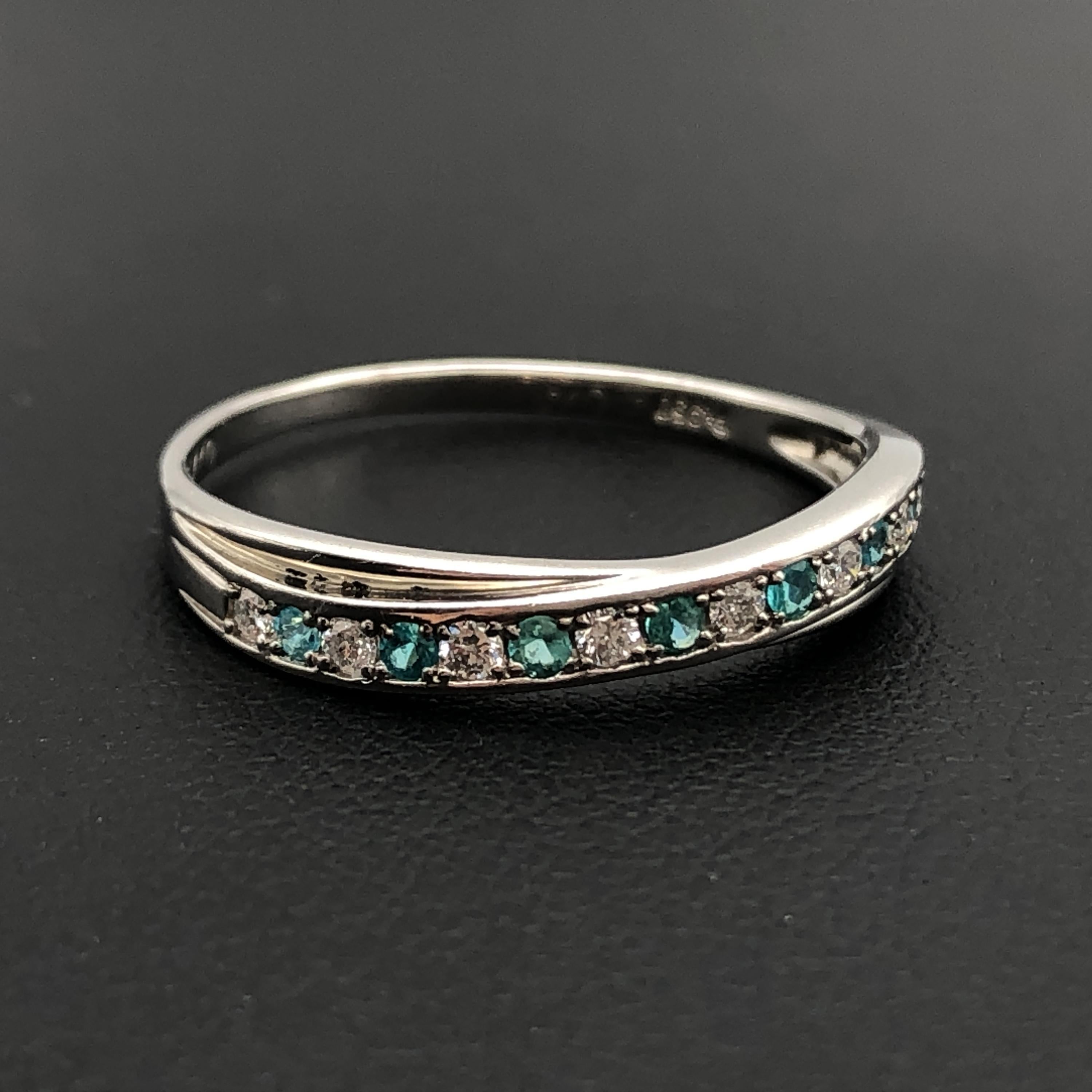 Custom Jewelry Paraiba Tourmaline & Diamond Ring, T(0.11ct), D(0.13ct), PT950, 2.3g, US Size 8, Sorting Included C355879