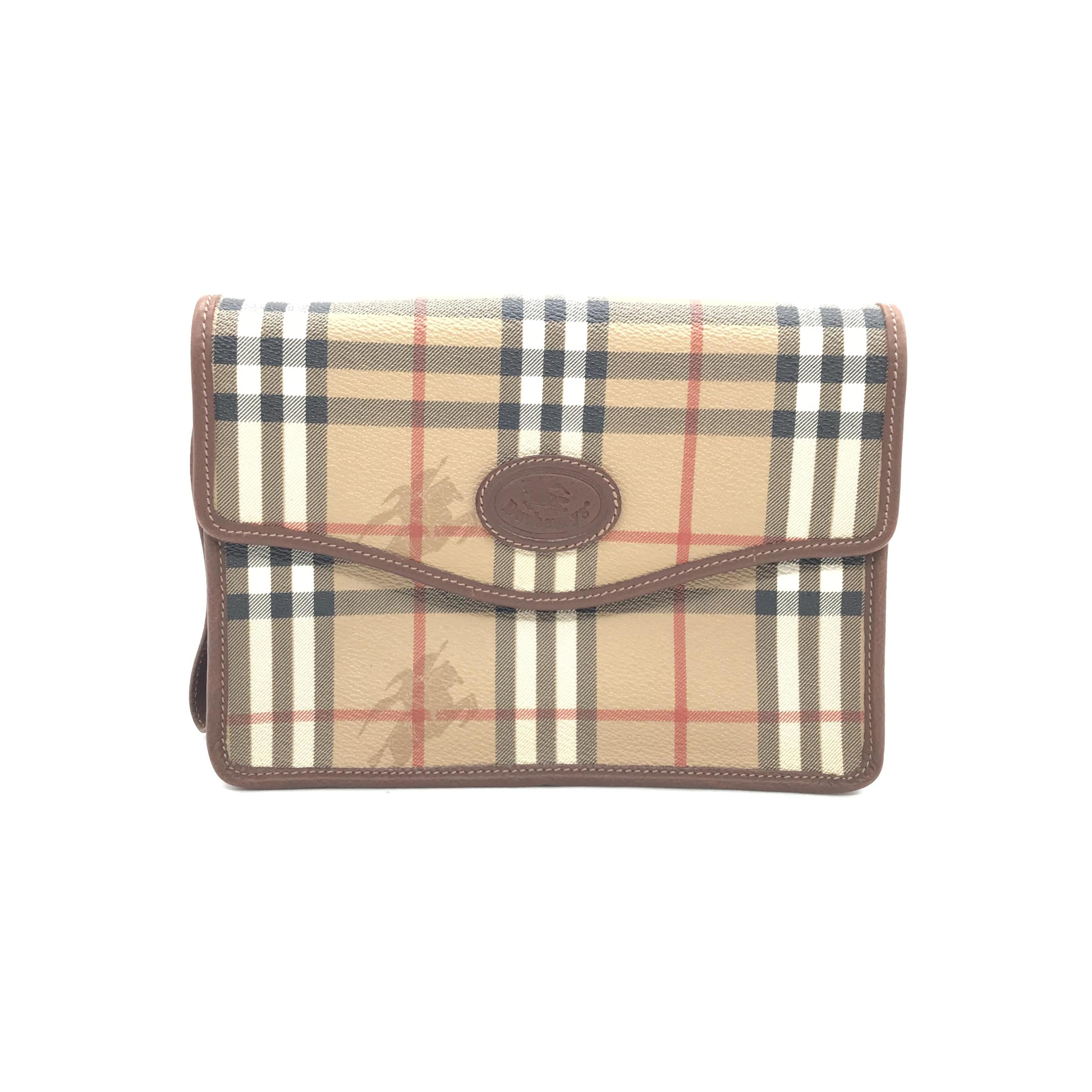 Beige Check Pattern Clutch Bag C319036