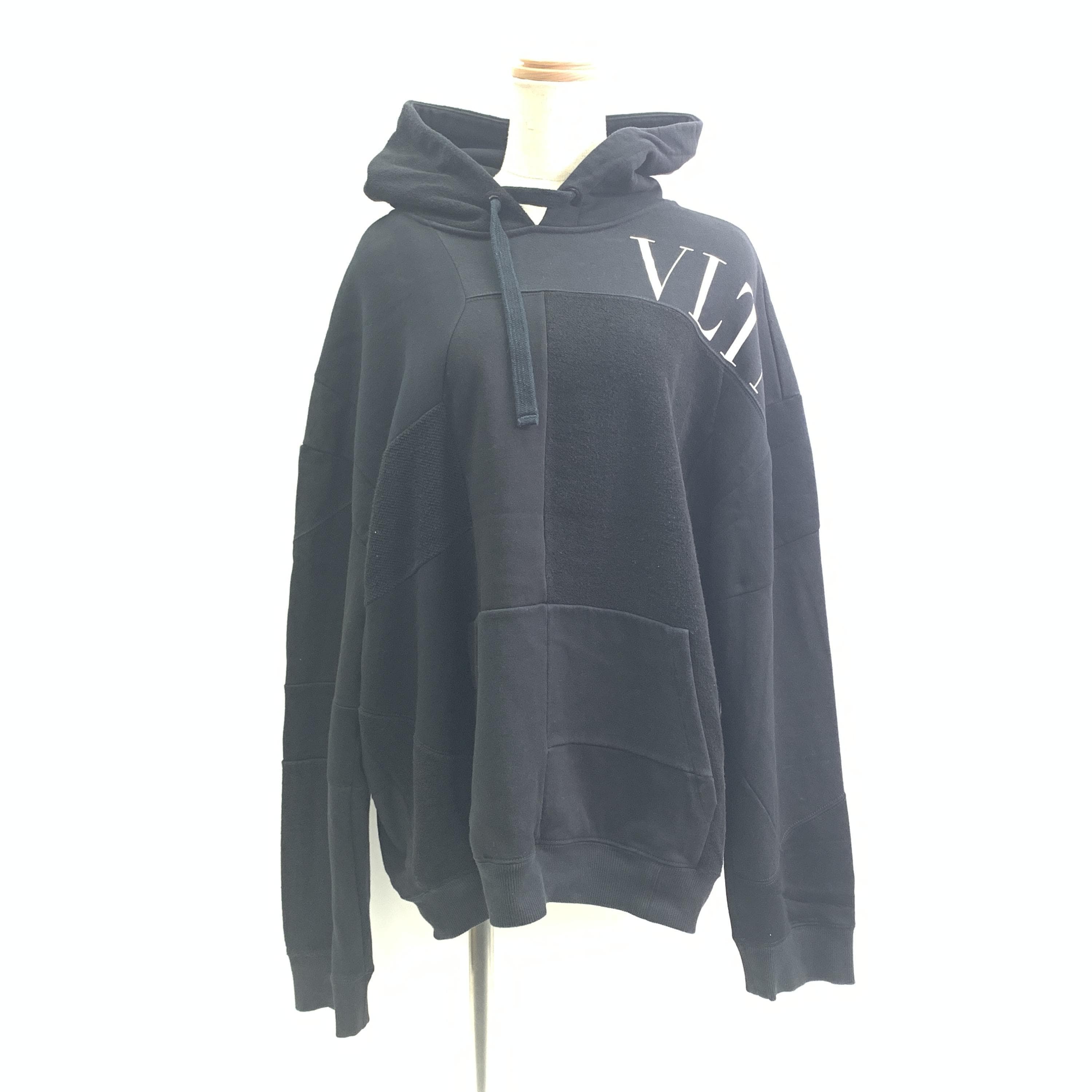 Valentino Black Patchwork Logo-Print Hoodie C326516