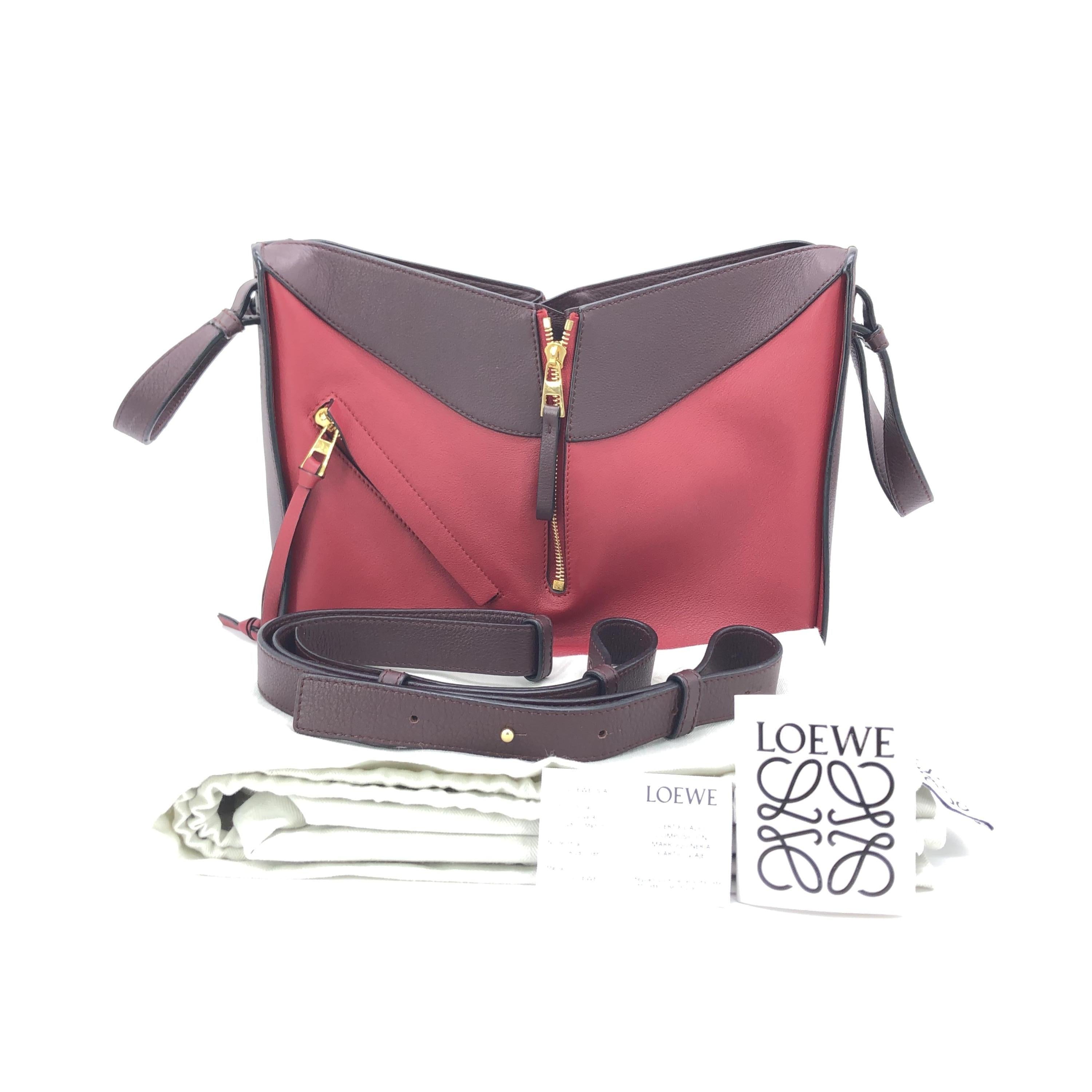 Loewe - Hammock Leather Handbag In Burgundy C324616