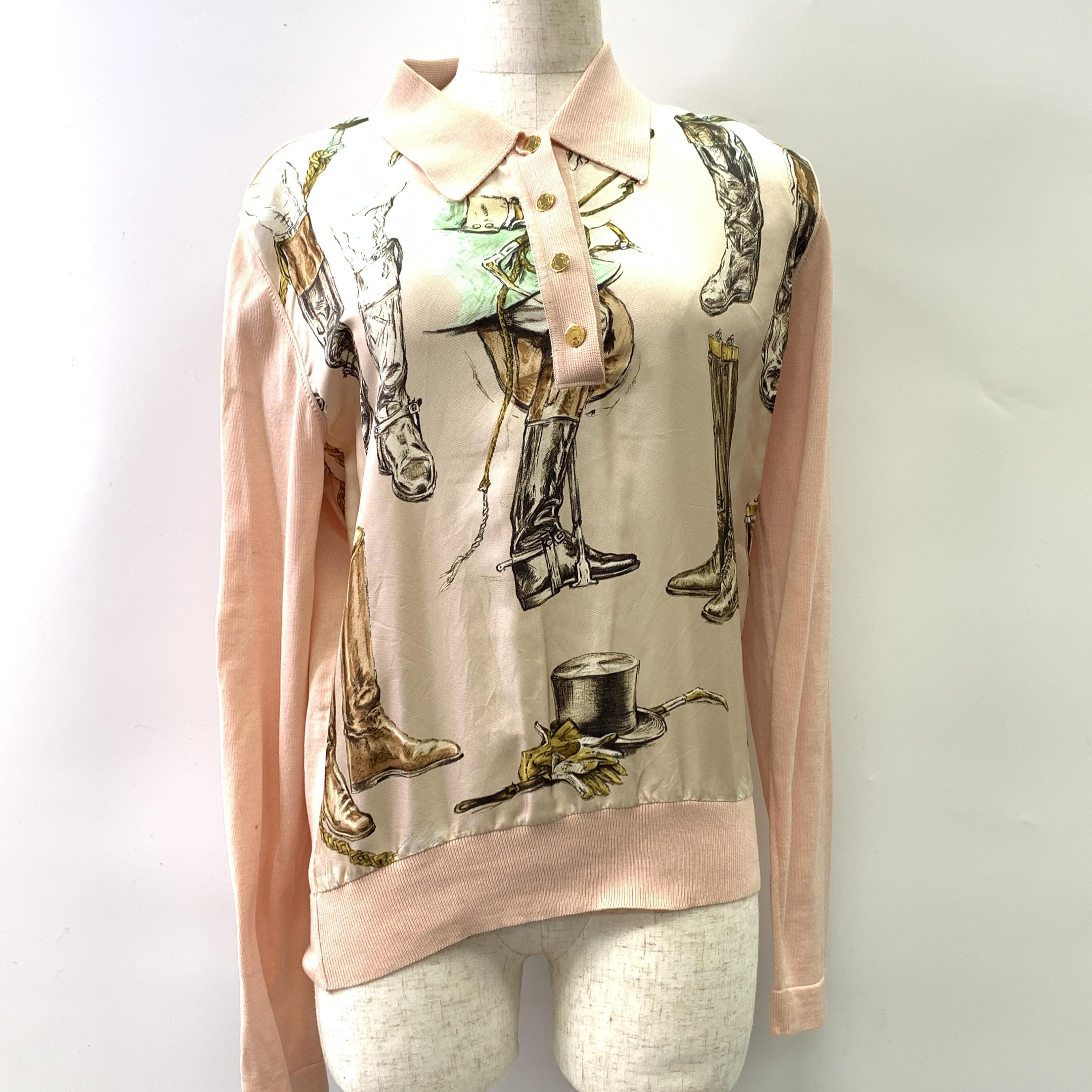 Hermès Silk Blouse With Equestrian Print C326728