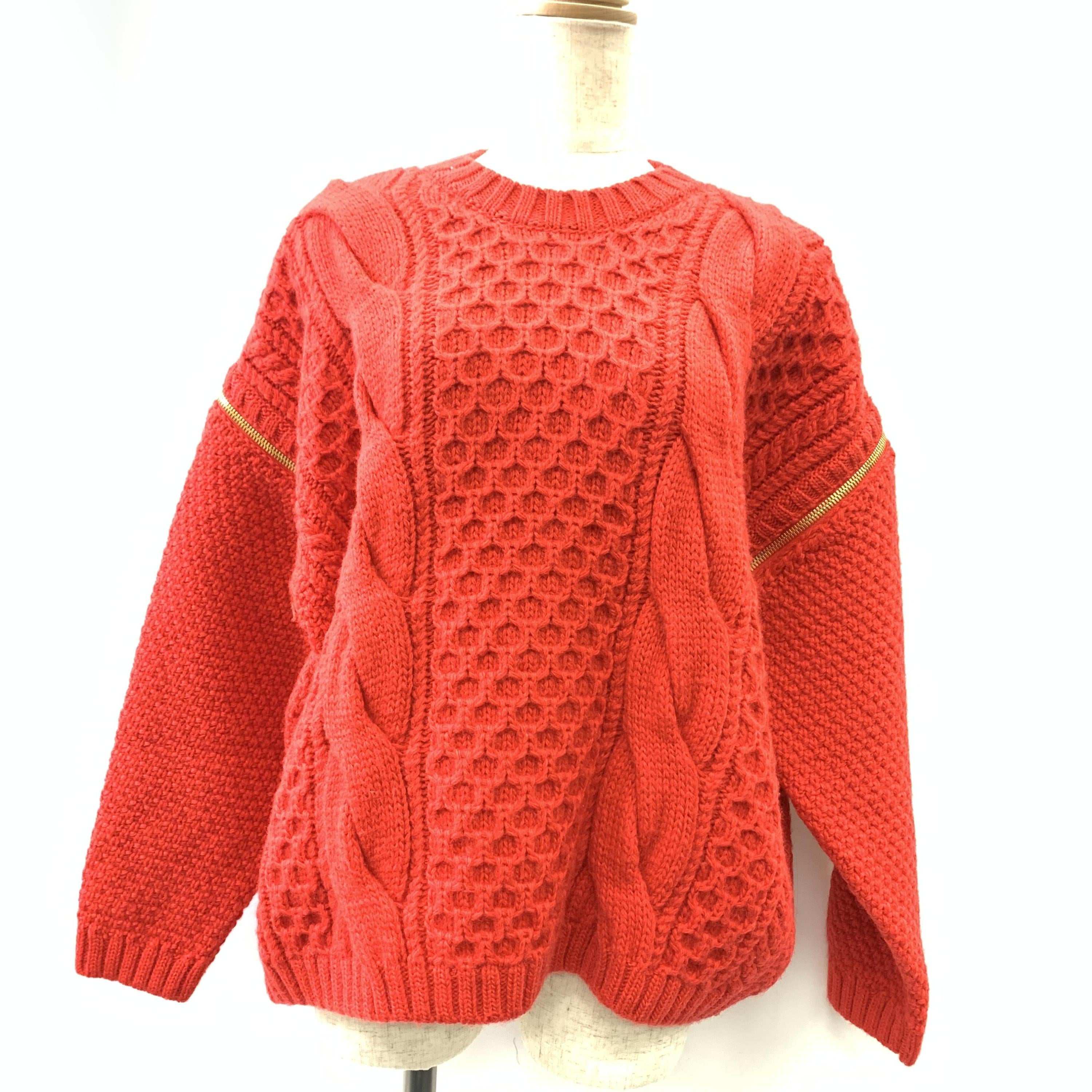 Gucci Red Cable-Knit Sweater With Detachable Sleeves C326757
