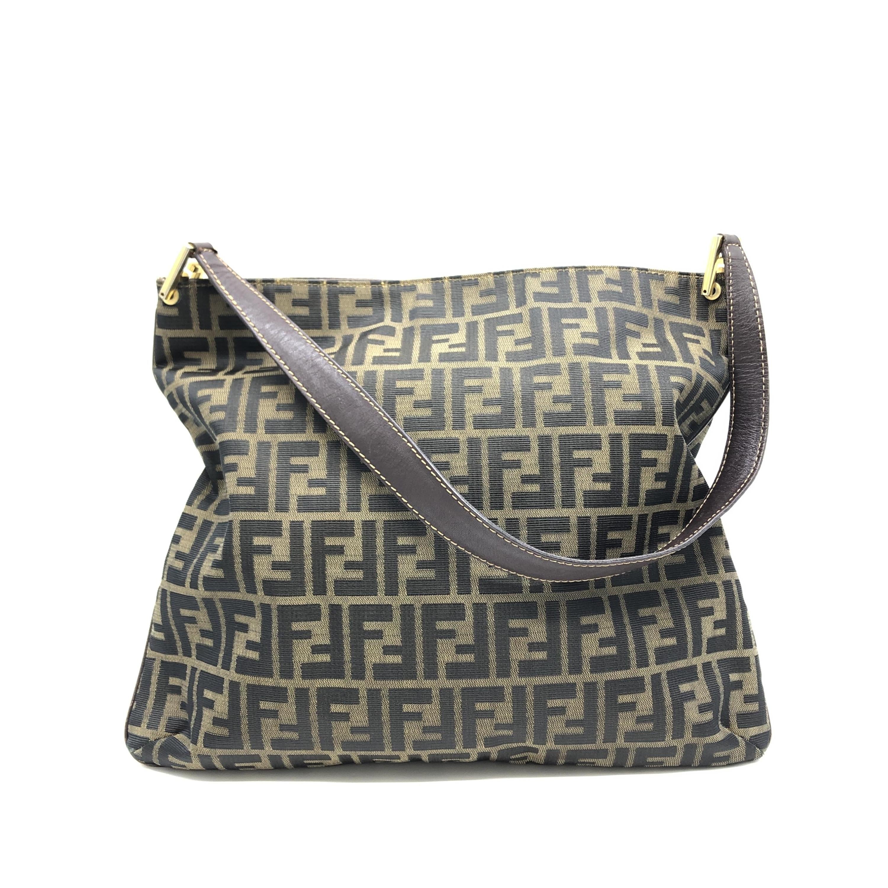 Fendi Zucca Pattern Canvas Shoulder Bag C311399