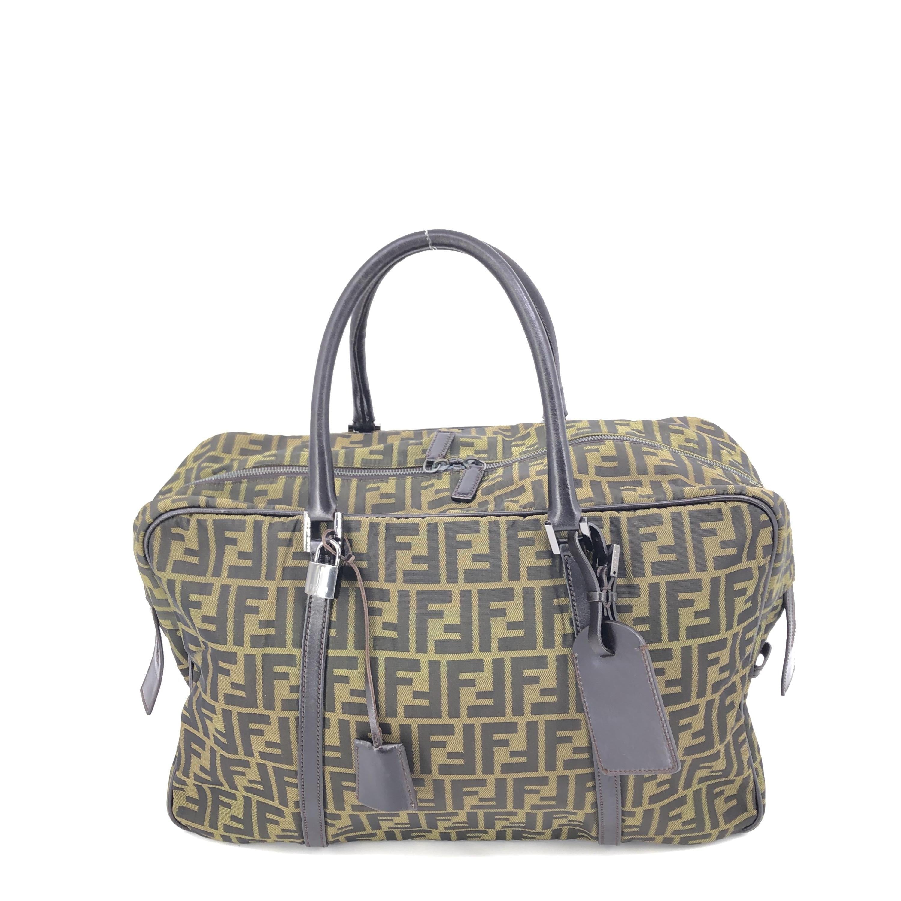 Fendi Brown Zucca Canvas Travel Bag C325173