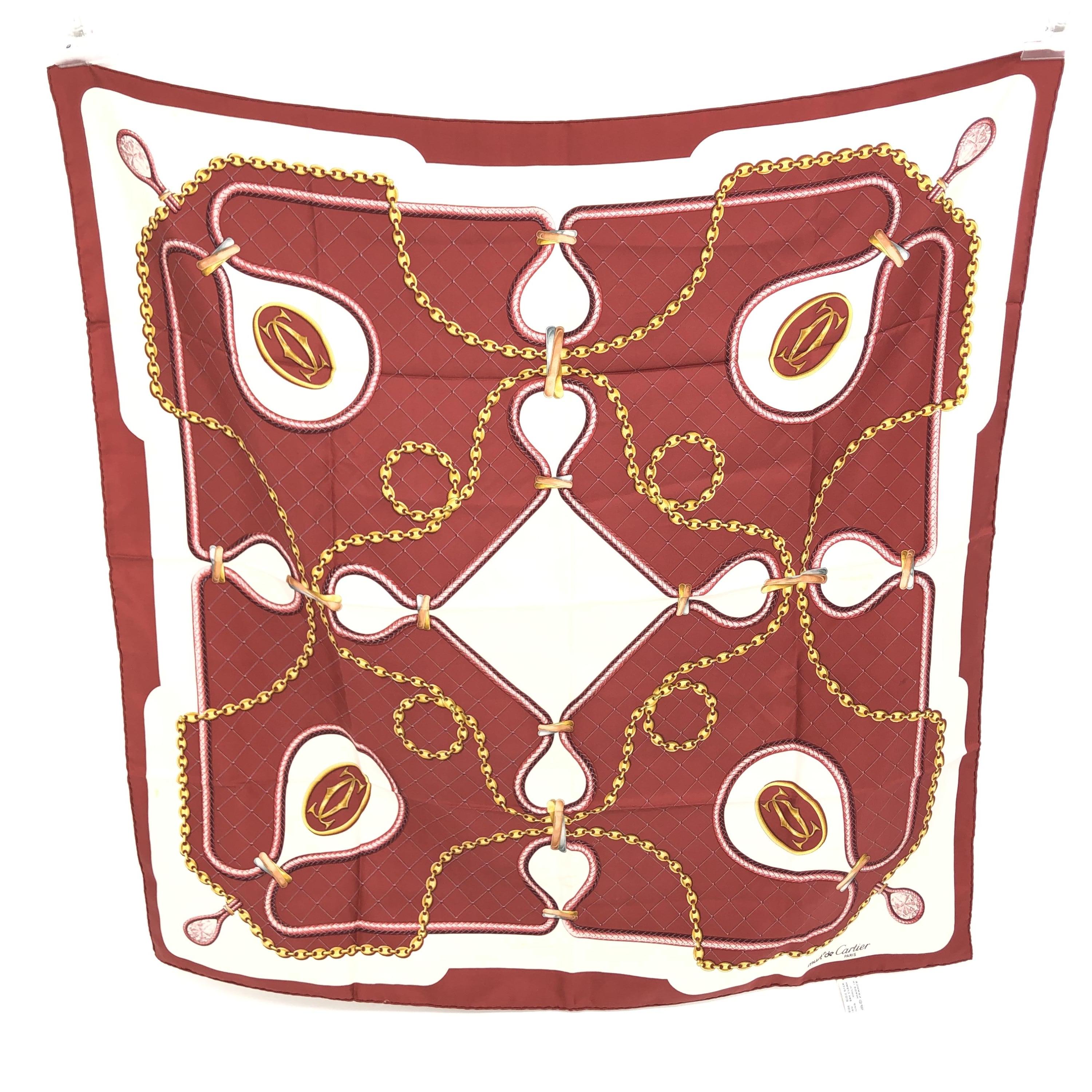 Cartier Silk Scarf With Chain Design C329976