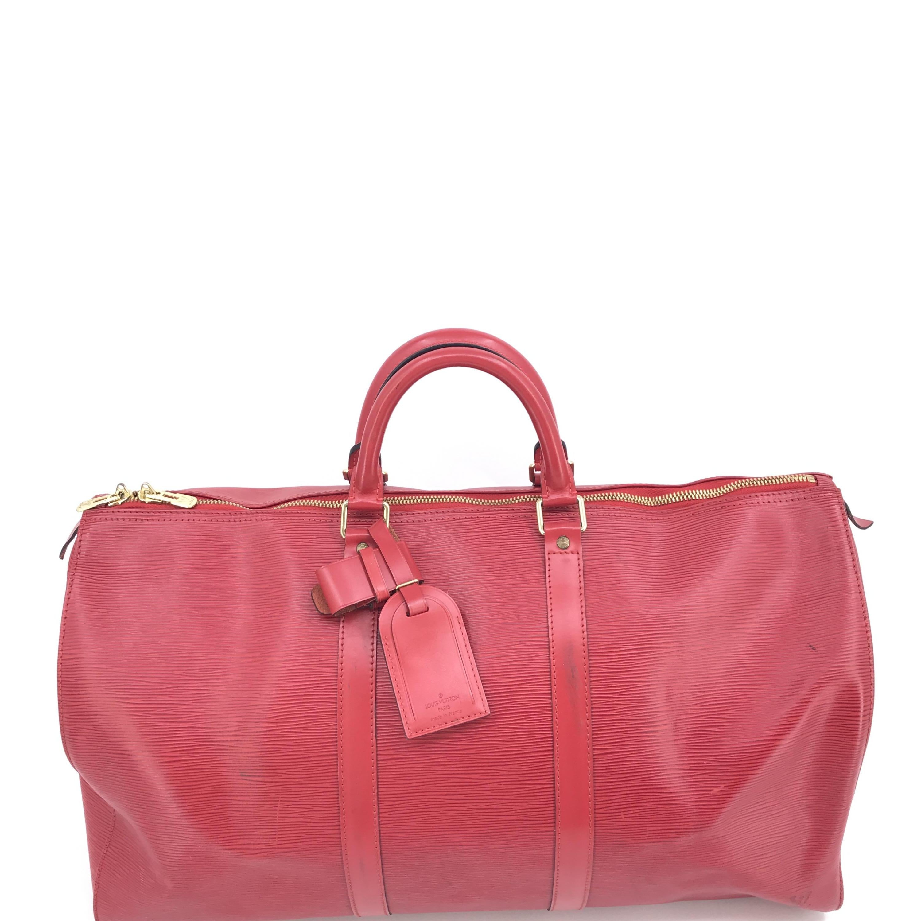 Epi Keepall Red Duffle Bag C290241