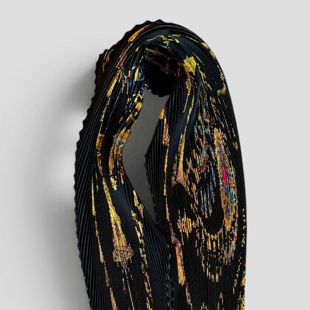 Hermes 90cm Black Pleated Scarf - in Box