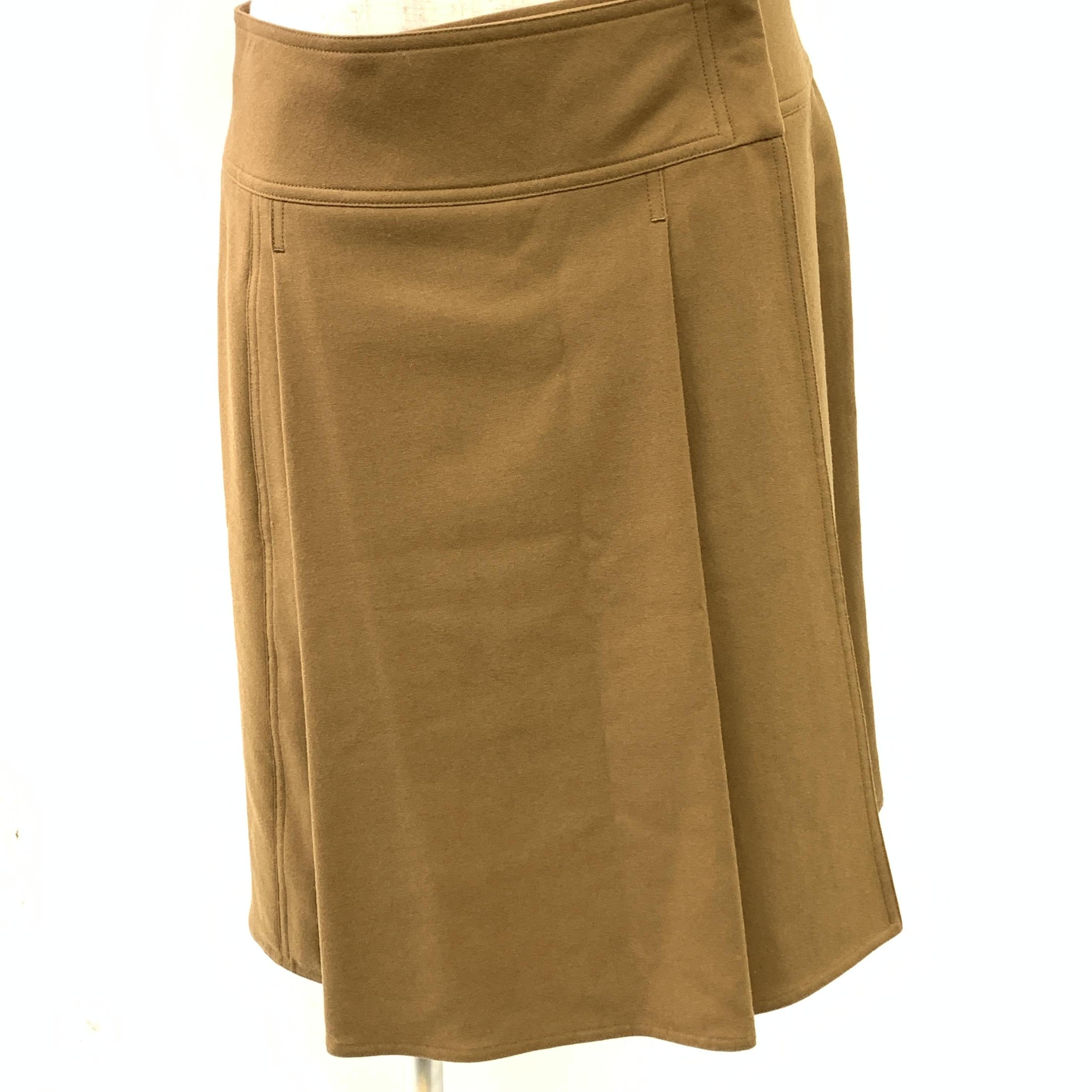 Hermès Midi Skirt In Warm Brown Shade C326794