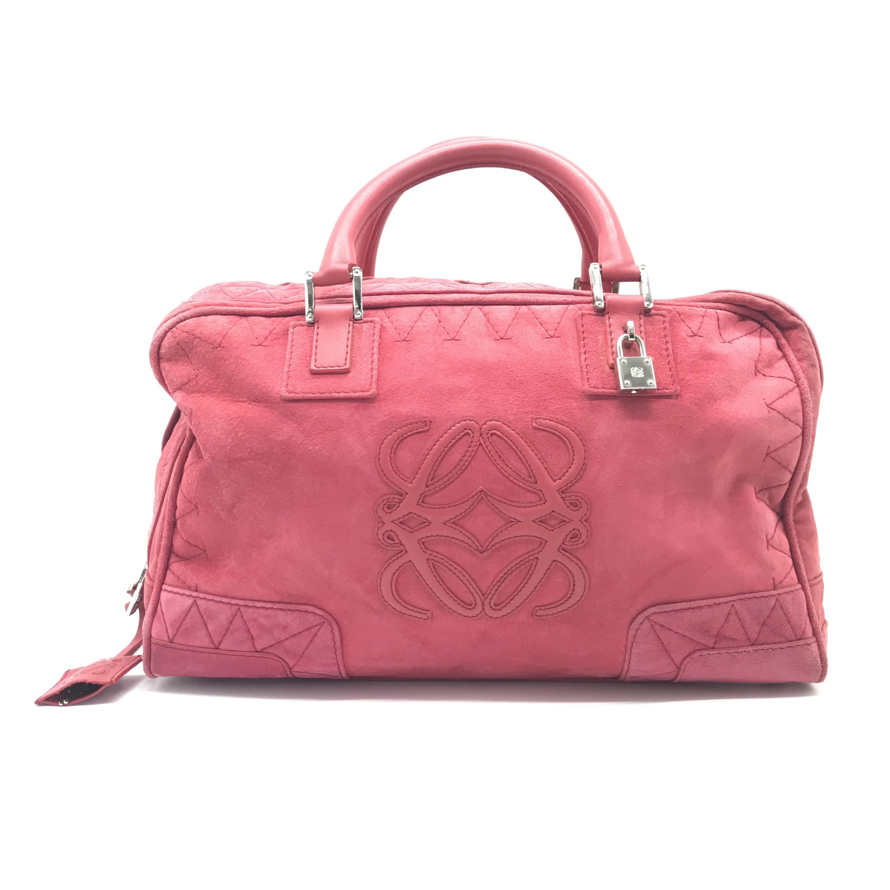 Pink Suede Amazona Leather Handbag C331113