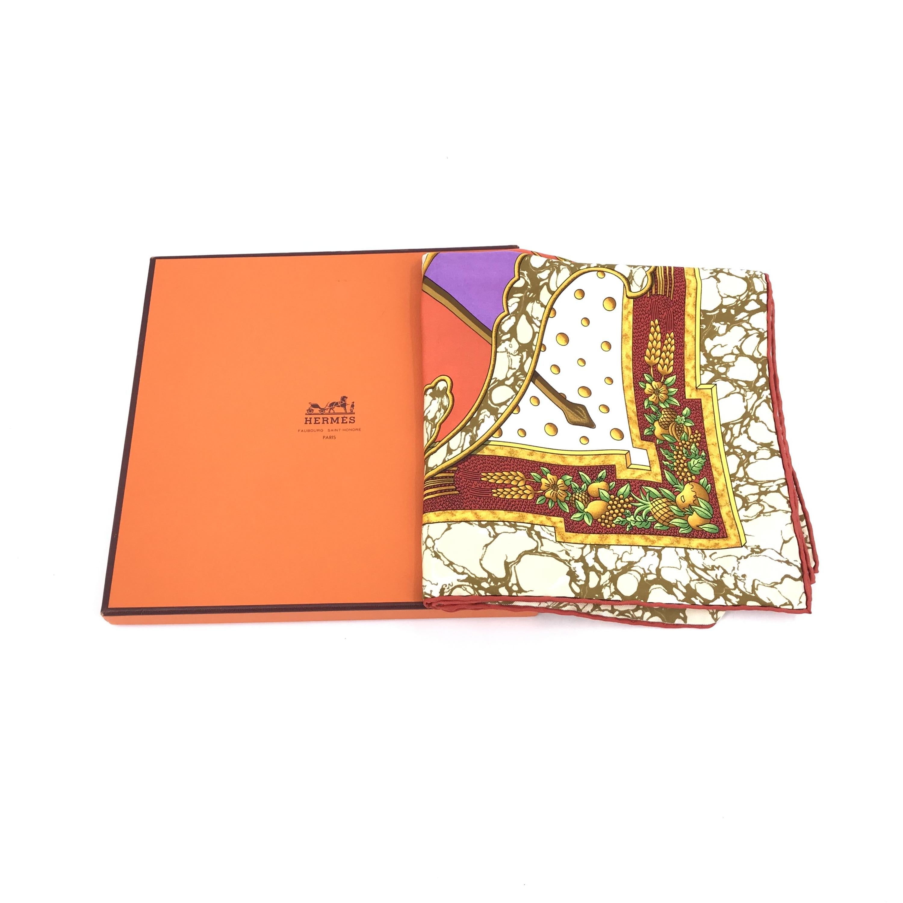 Hermès Silk Scarf With Vibrant Colors C333605