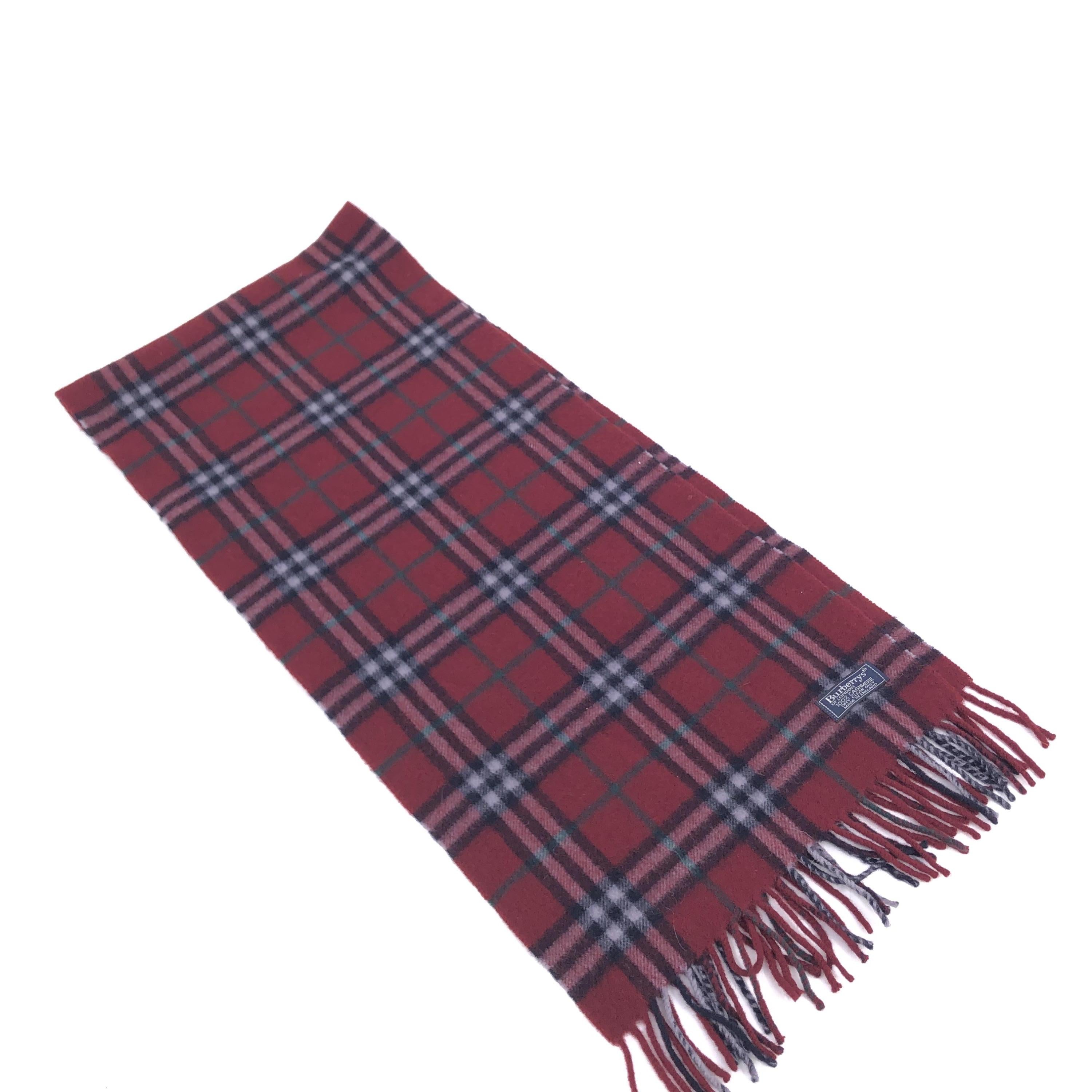 Burberry Red Check Scarf With Fringes C319218