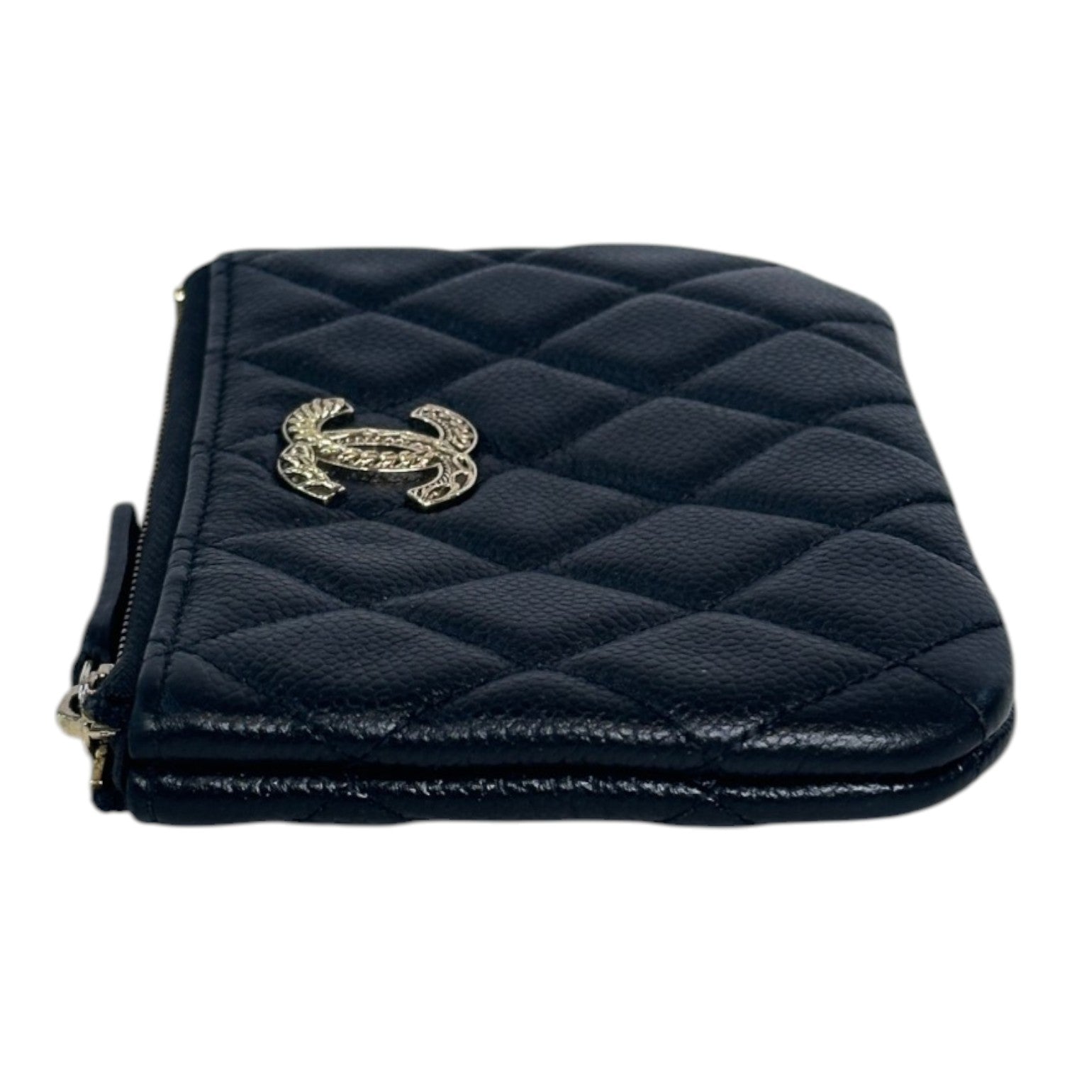 Chanel Black Caviar Zip Coin Wallet