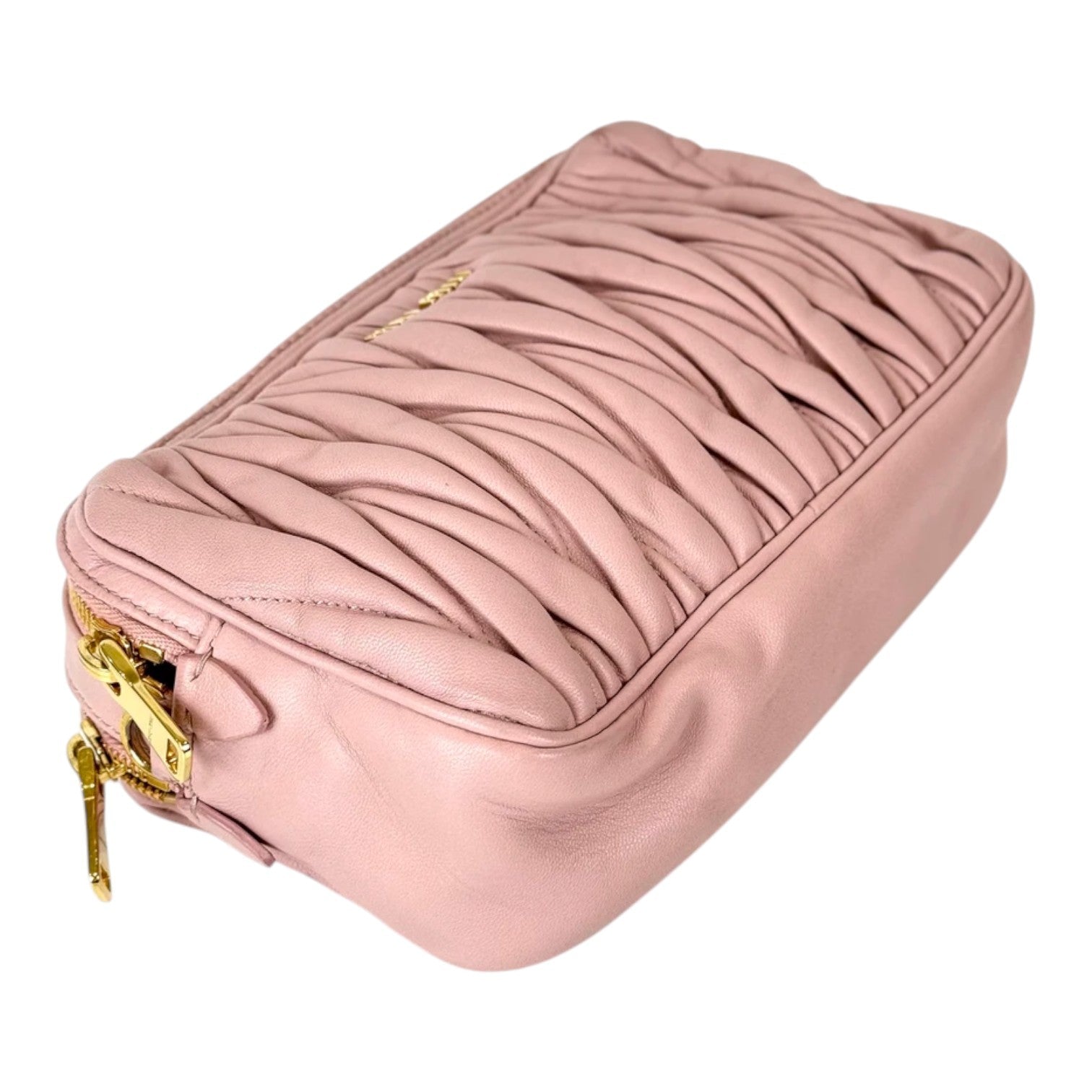 Miumiu Pink Leather Bag with Double Zipper