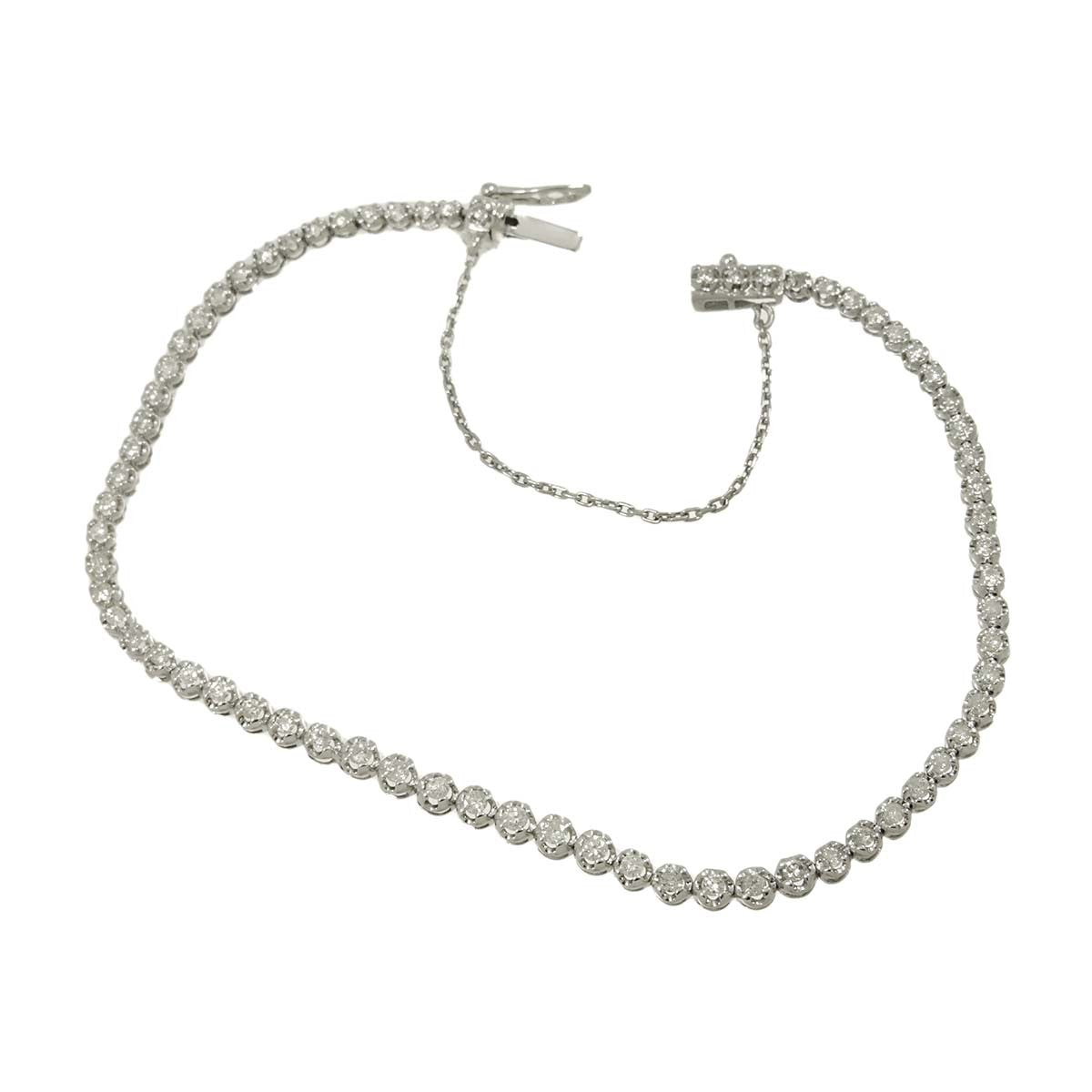 Diamond 1.00ct Bracelet 18K K18 WG White Gold 750 902950393