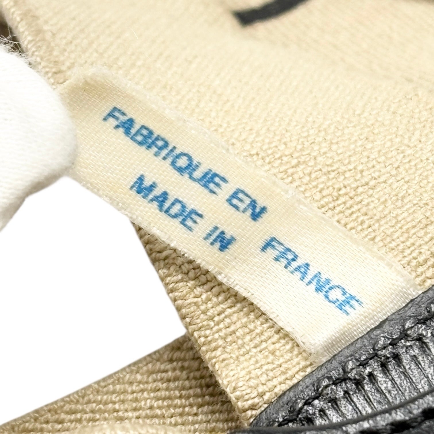 CHANEL Vintage 1994 CC Logo Letter Suspender Belt Beige Black Cotton Leather