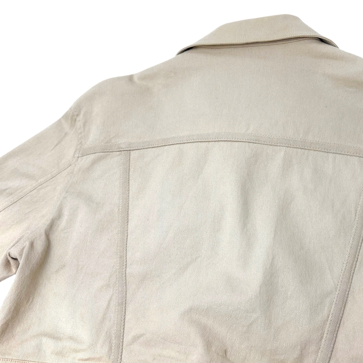 Christian Dior Vintage 2001 Croped Denim Jacket #38 Beige Long Sleeve Cotton