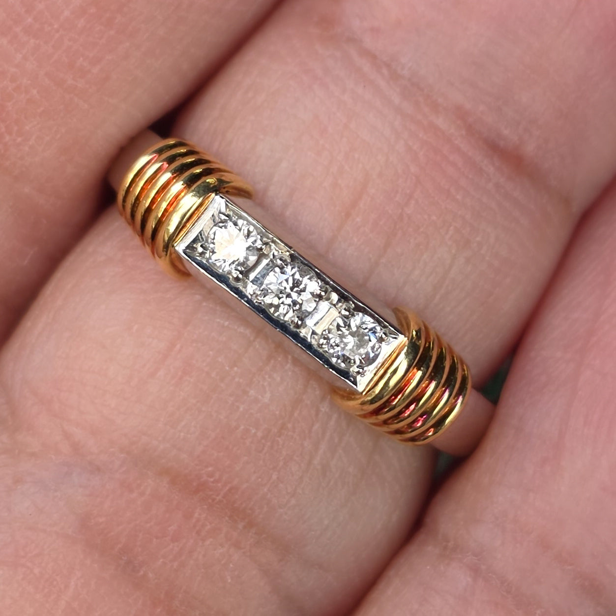 Pt900 / 18k YG Dior Diamond Ring D 0.233 Sz Sz 5.5 4.90 g RSXLPS46