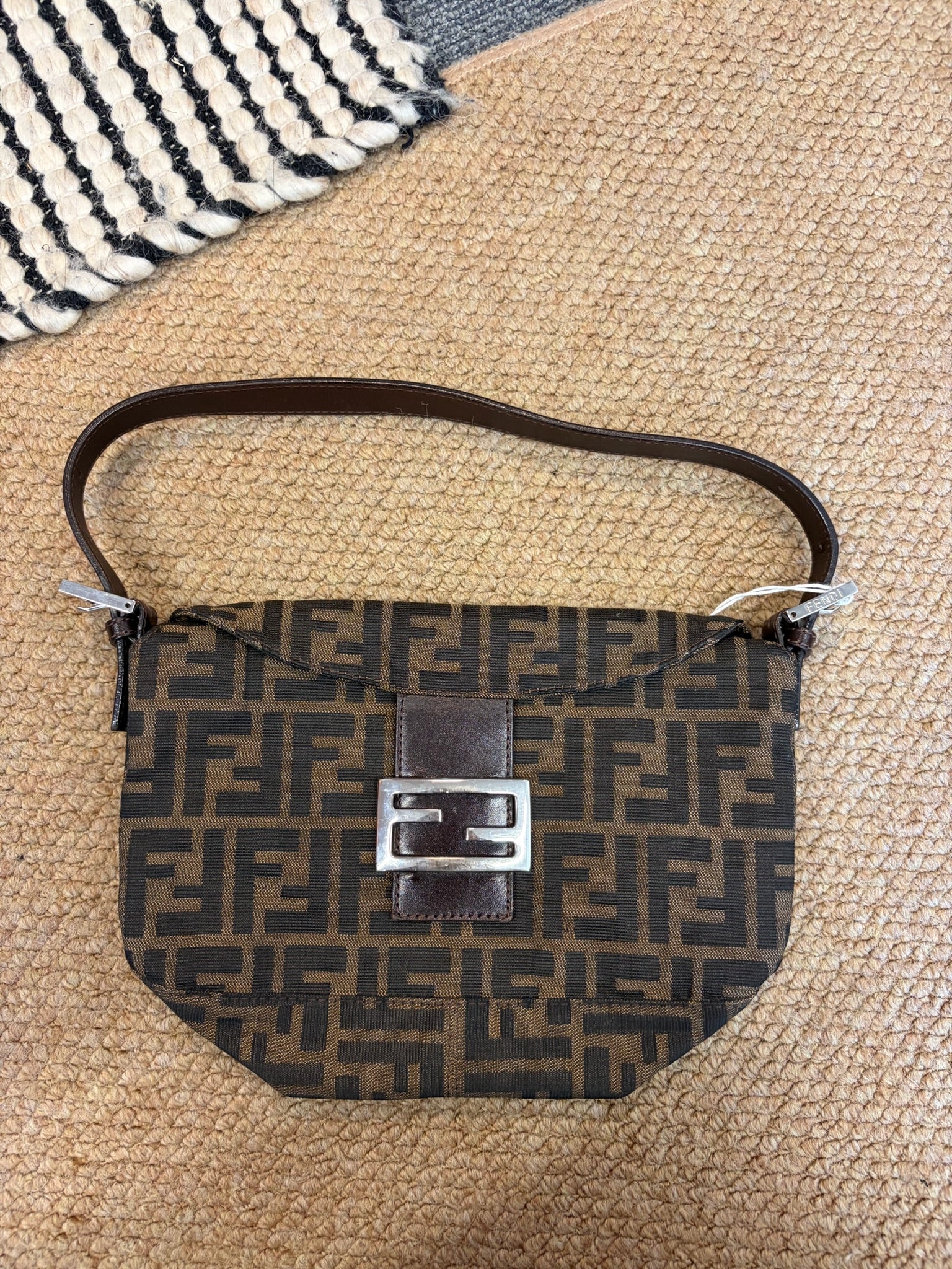 Fendi Baguette Canvas Shoulder Bag