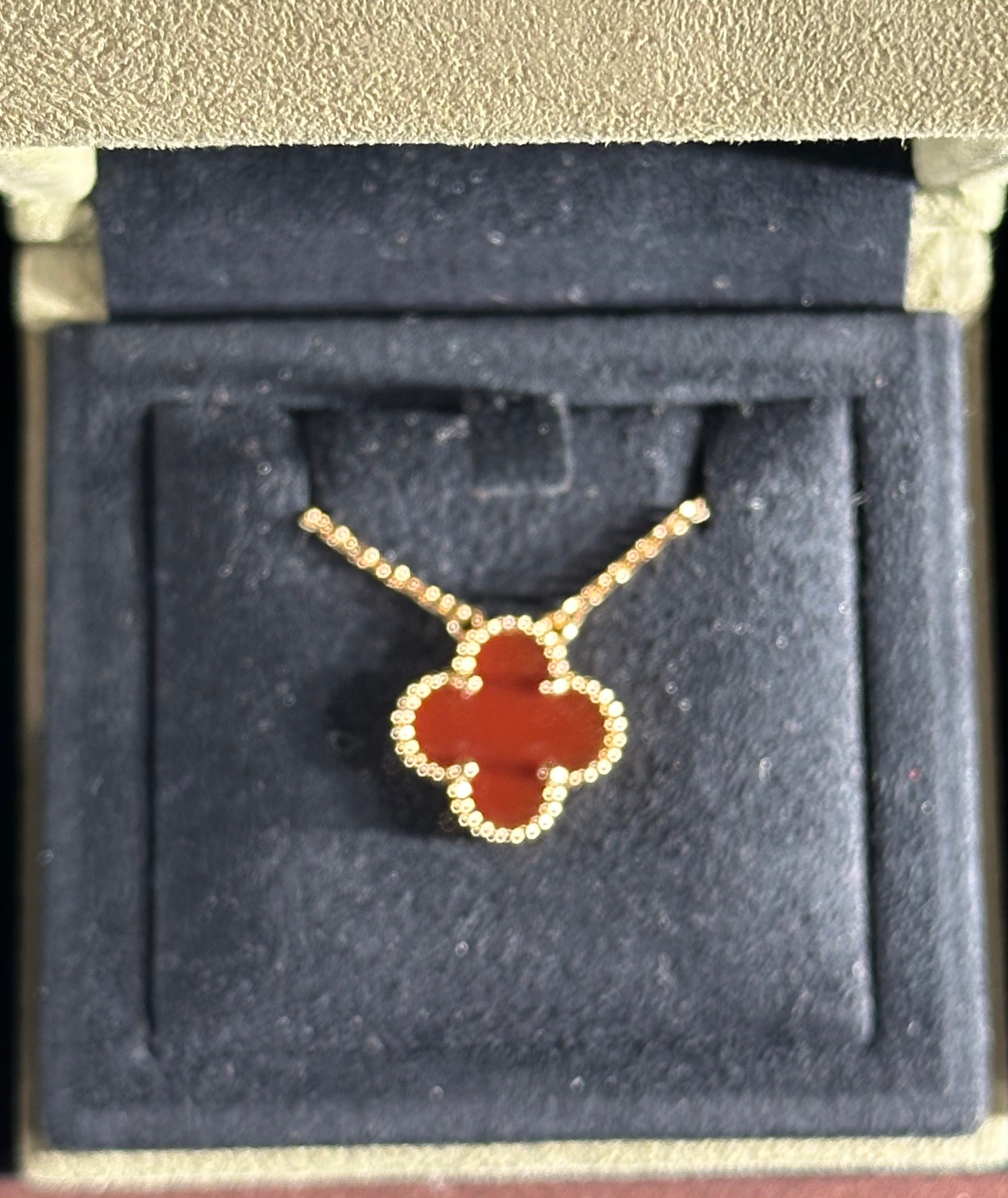 VCA Carnelian in YG Vintage Alhambra Necklace