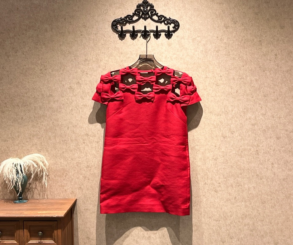 Valentino red bow dress / size 38 / 99% new SYCF42967
